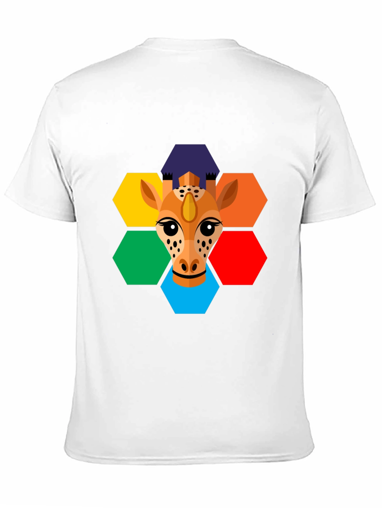 Geometric Giraffe Graphic Tee - Unisex Black T-Shirt