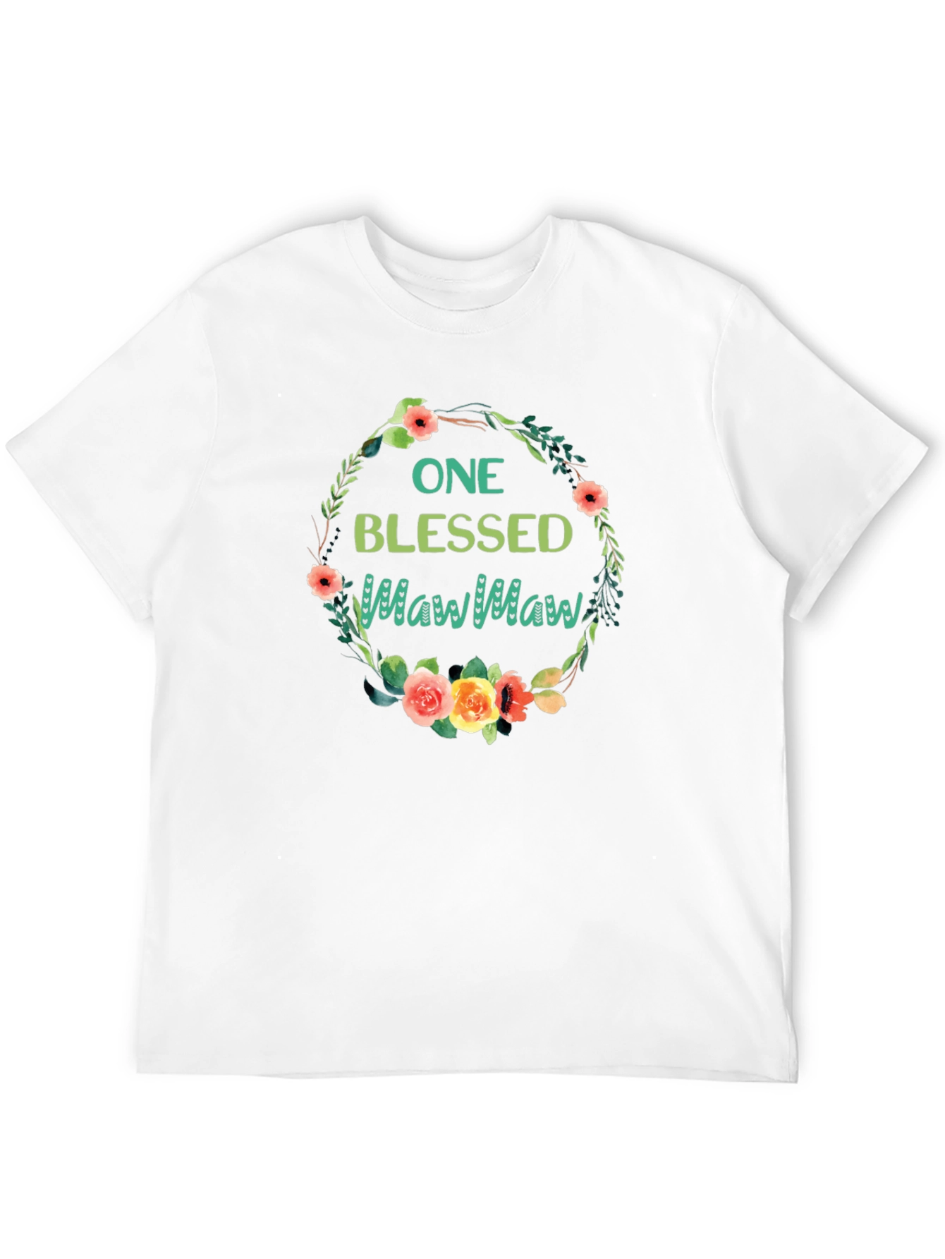 Blessed MawMaw Floral Wreath T-Shirt