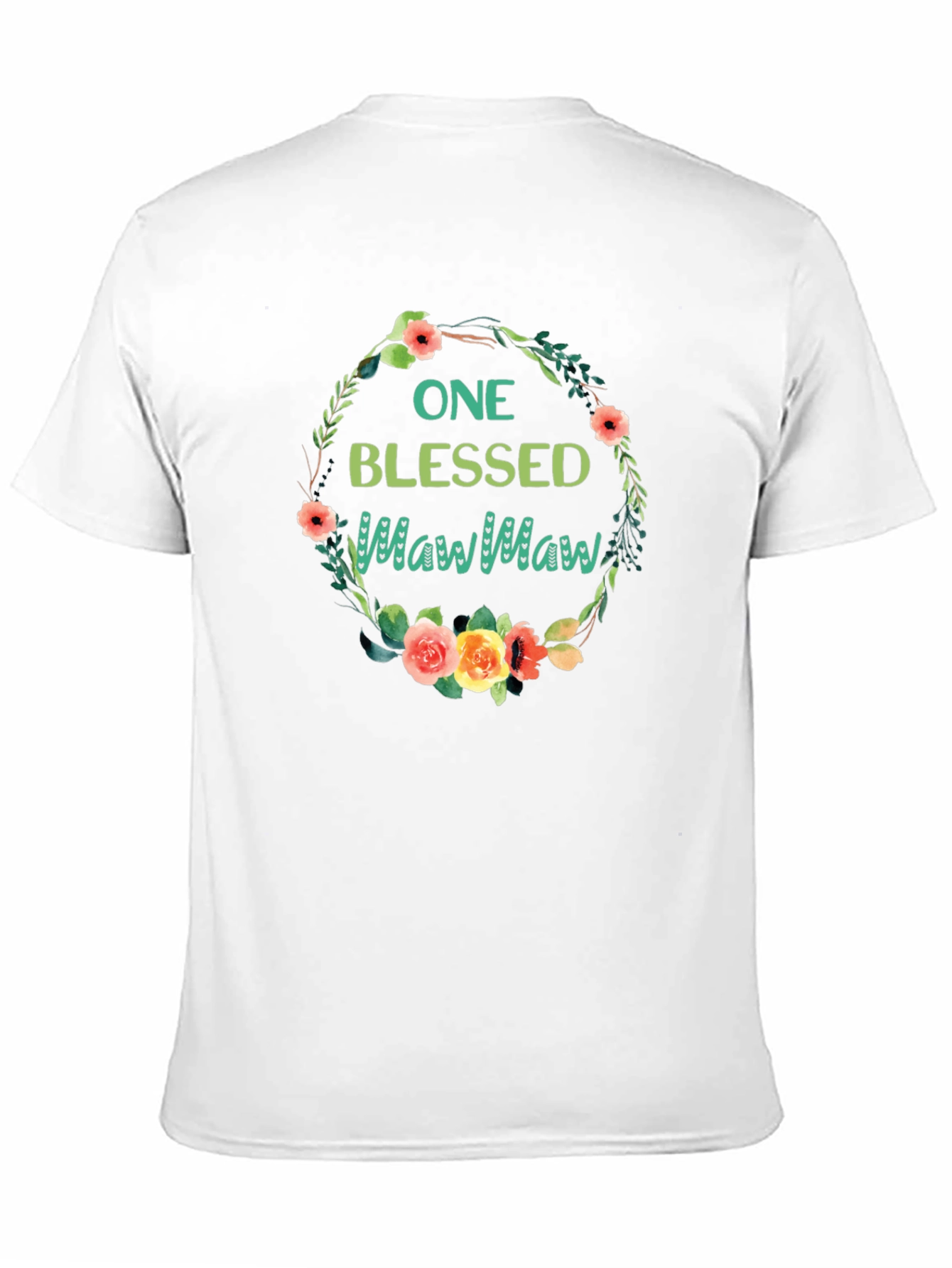 Blessed MawMaw Floral Wreath T-Shirt