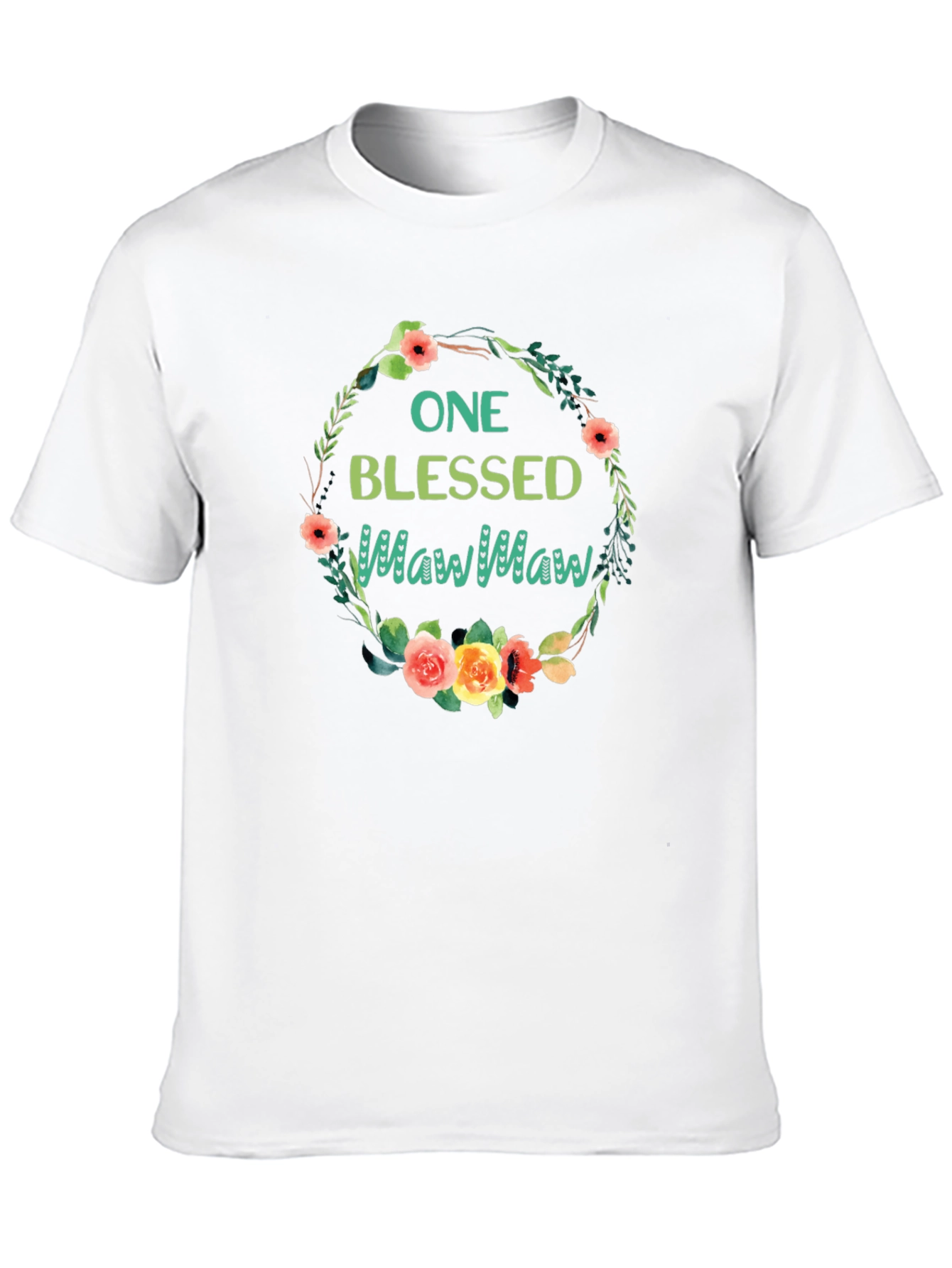 Blessed MawMaw Floral Wreath T-Shirt