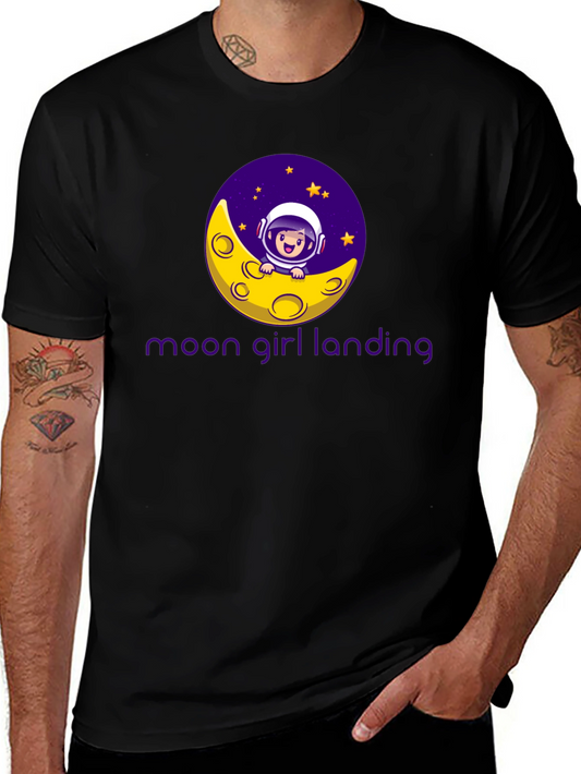 Moon Girl Landing Black T-Shirt