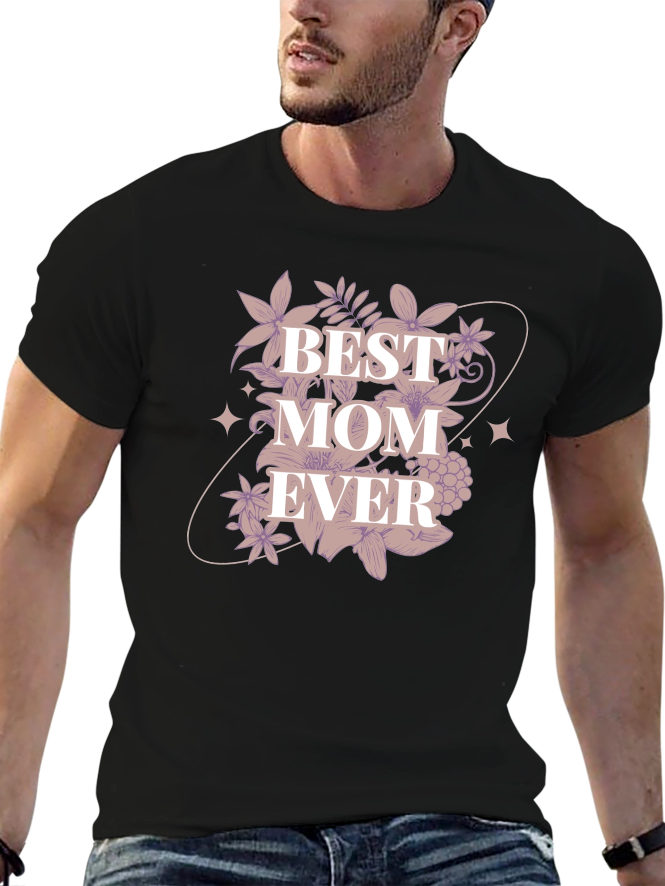 Best Mom Ever Floral Graphic T-Shirt