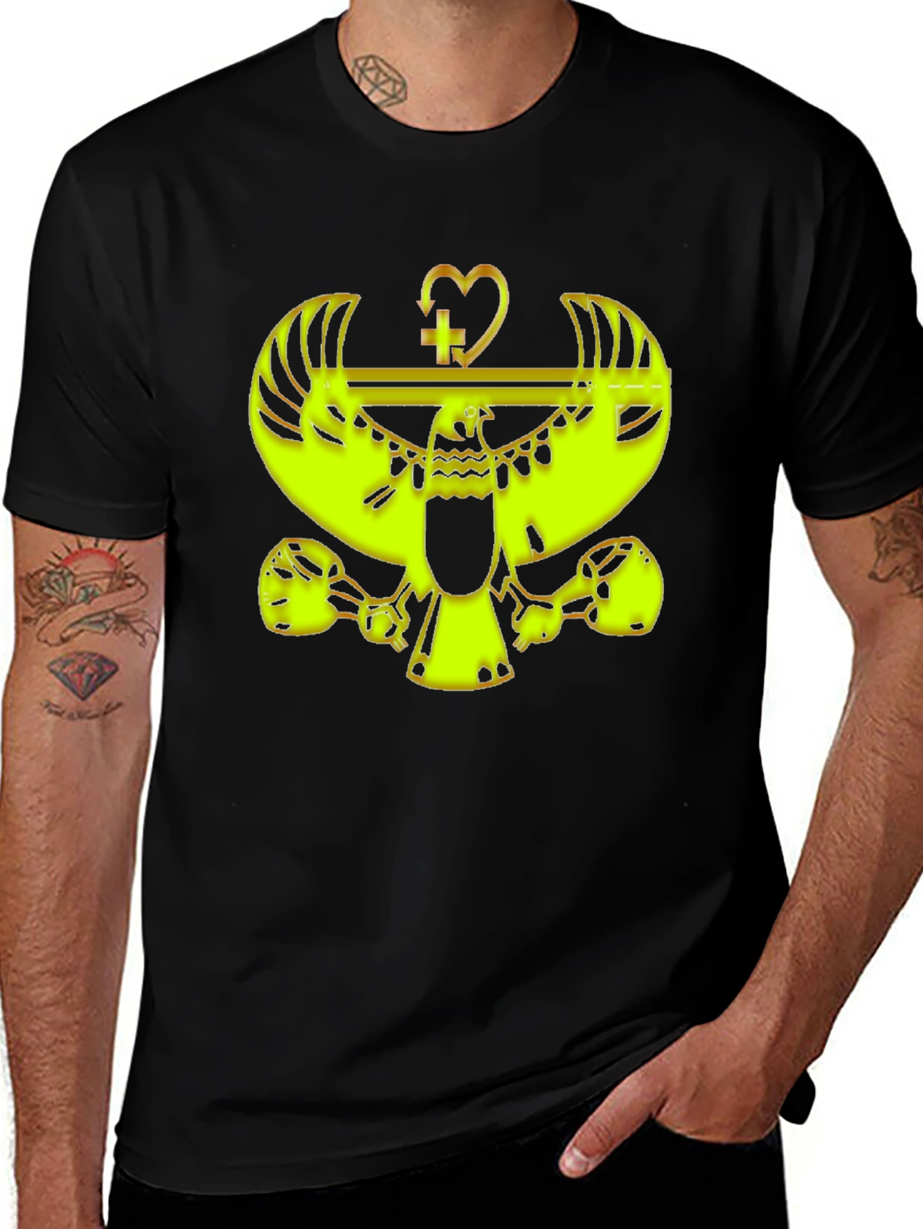 Unique Graphic Print Mens Black T-Shirt