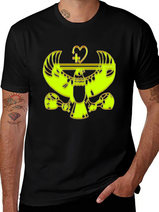Unique Graphic Print Mens Black T-Shirt
