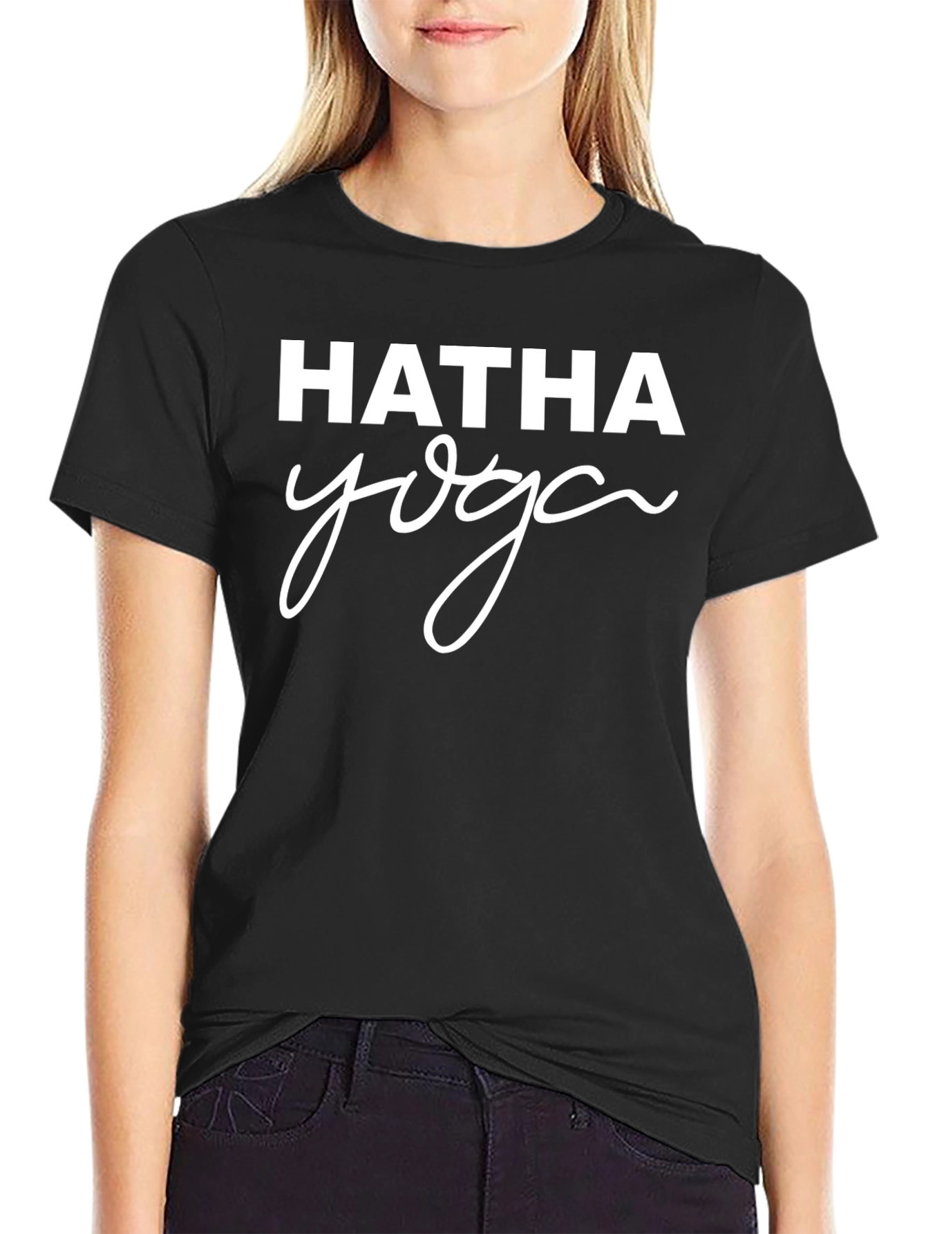 Hatha Yoga Graphic T-Shirt - Black