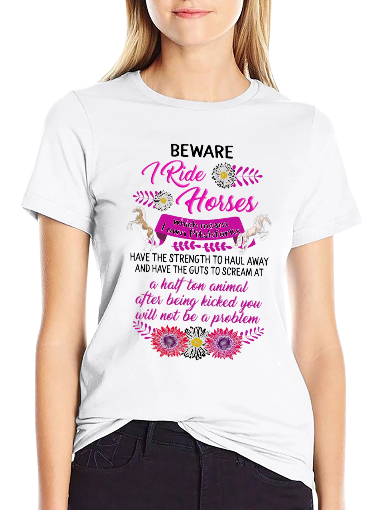 Beware I Ride Horses T-Shirt