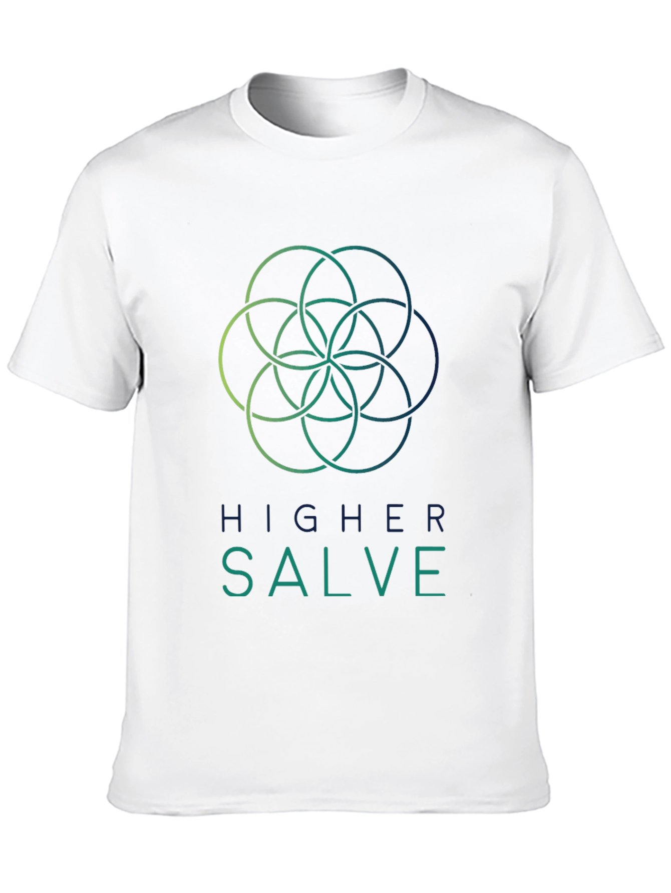 Higher Salve Black T-Shirt with Geometric Design