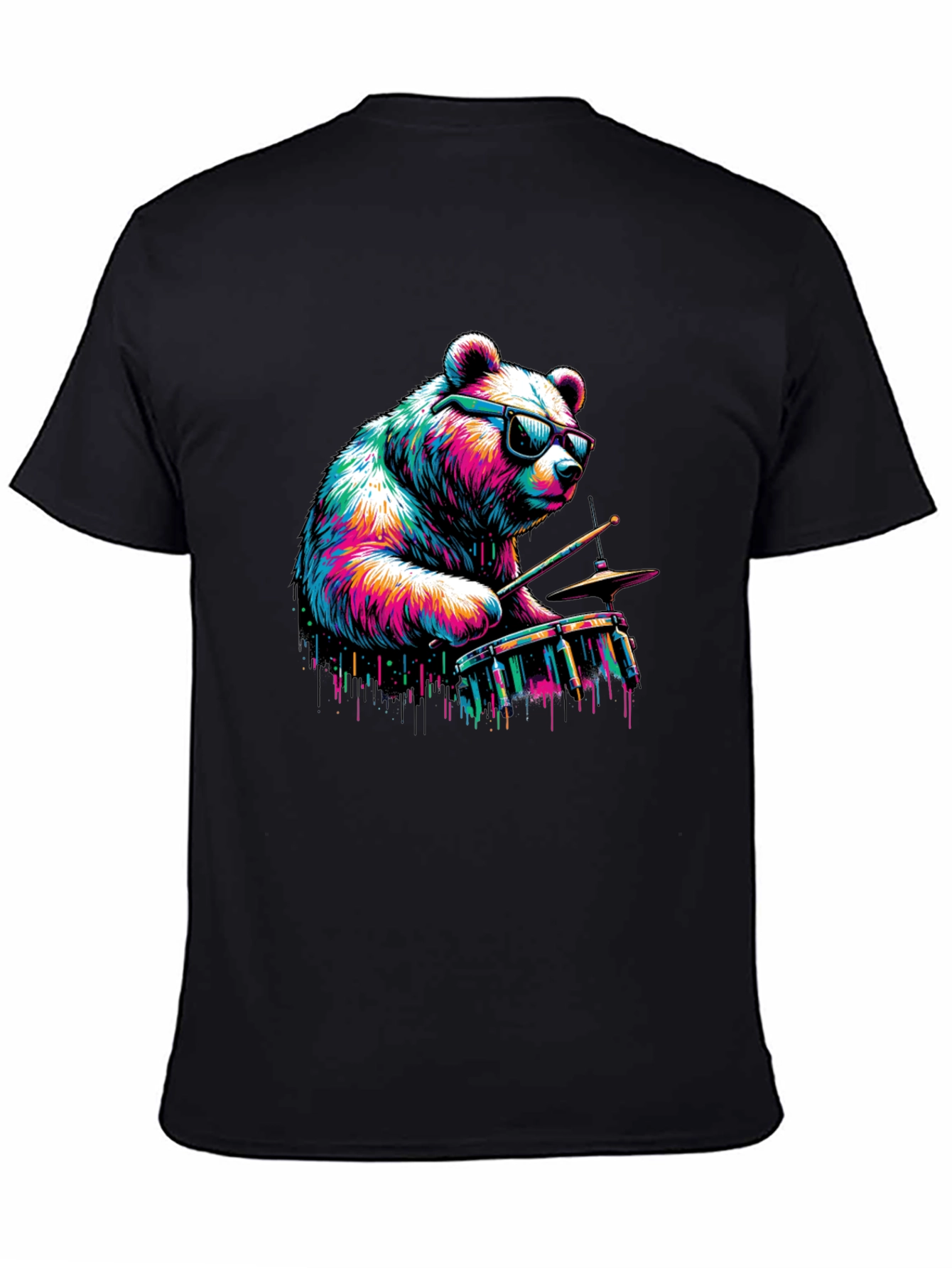 Bear Drummer Graphic Tee - Cool & Unique Design