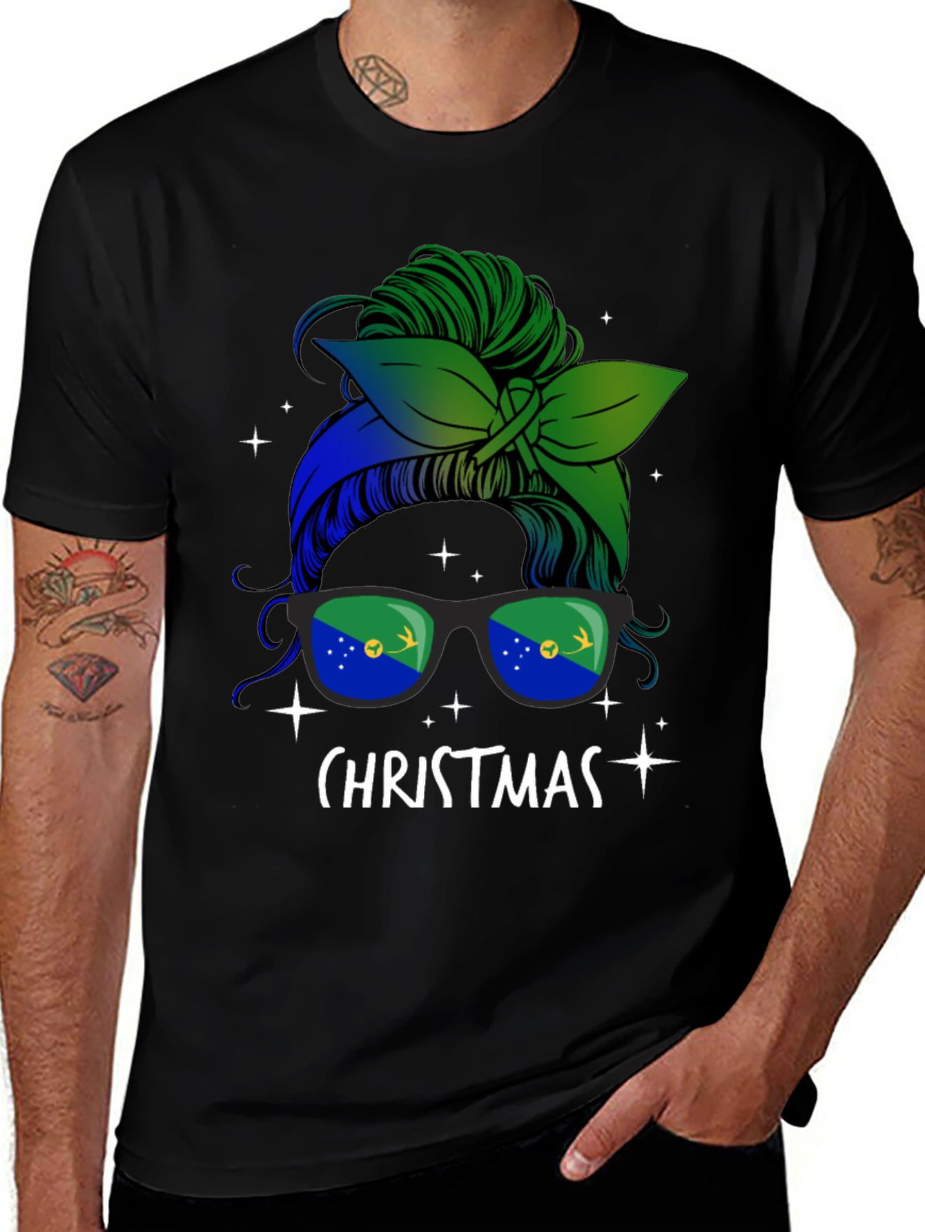 Christmas Messy Bun T-Shirt