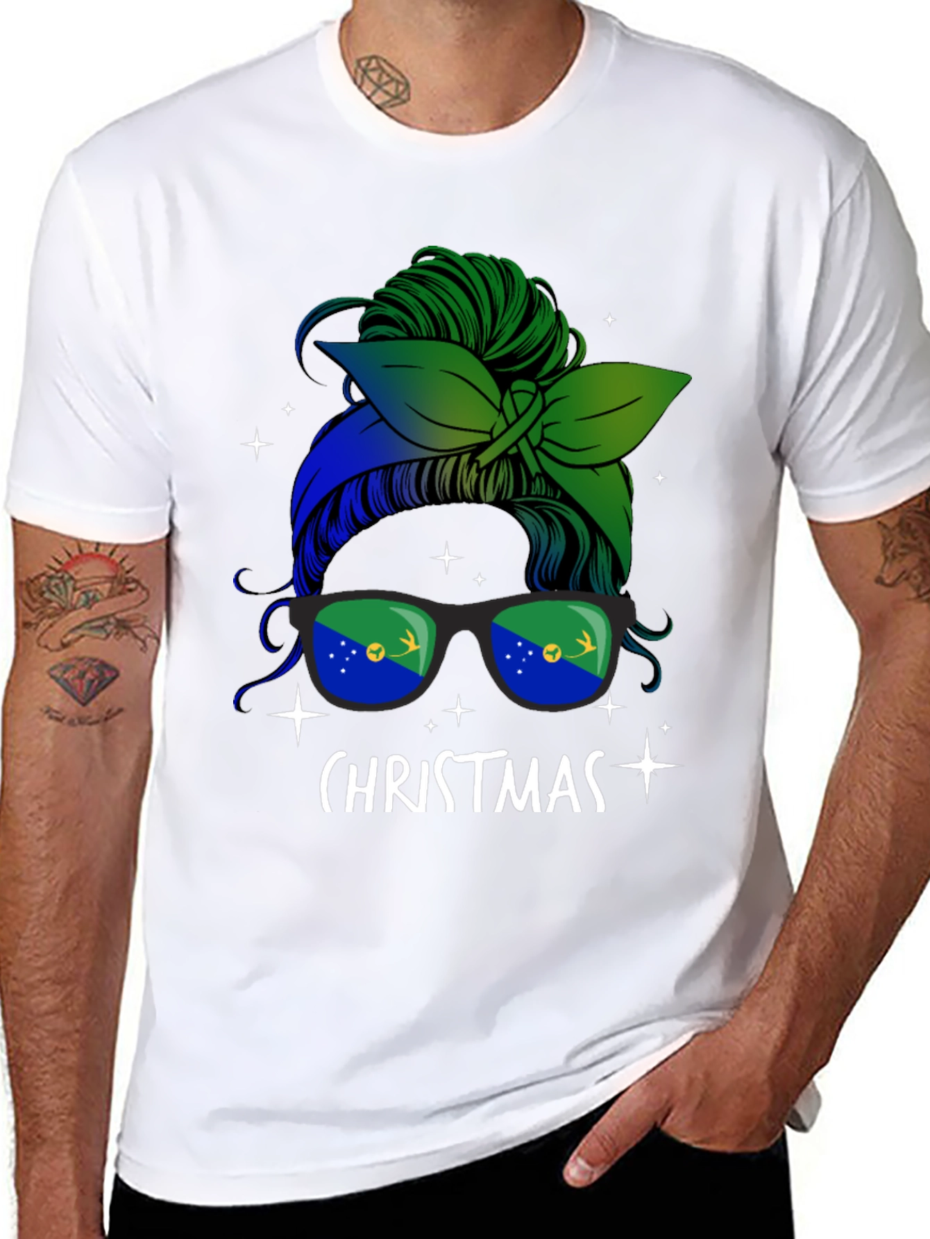 Christmas Messy Bun T-Shirt