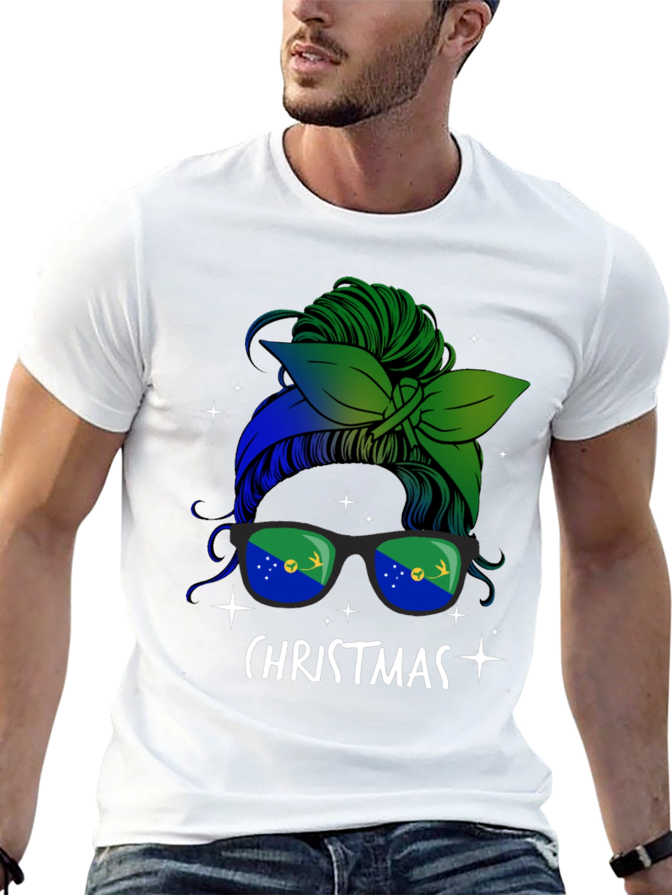 Christmas Messy Bun T-Shirt