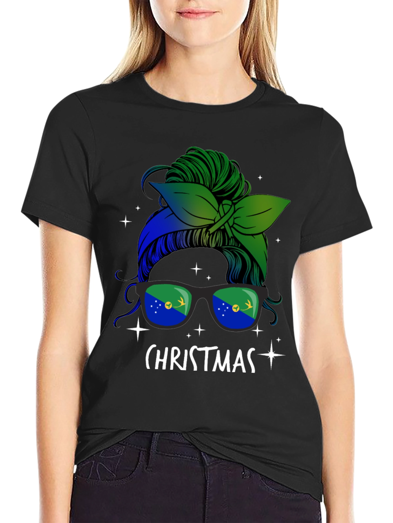 Christmas Messy Bun T-Shirt