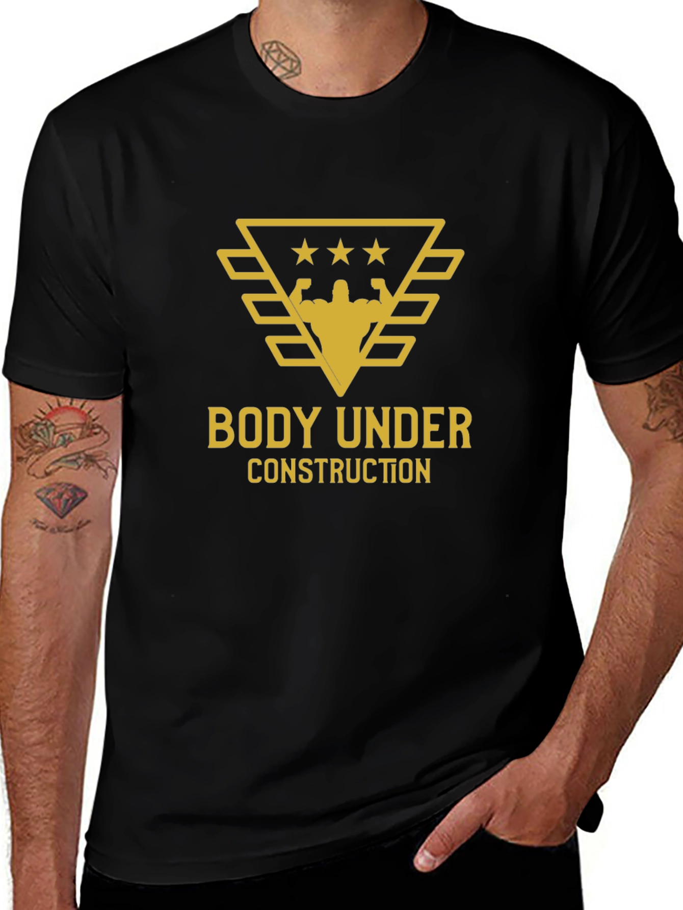 Body Under Construction Black Graphic Tee