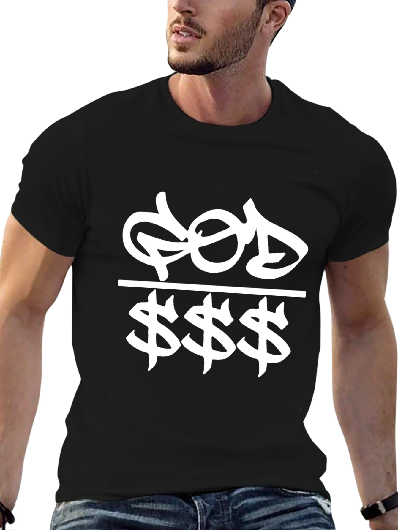 GOD over $$$ Graphic Tee - Black