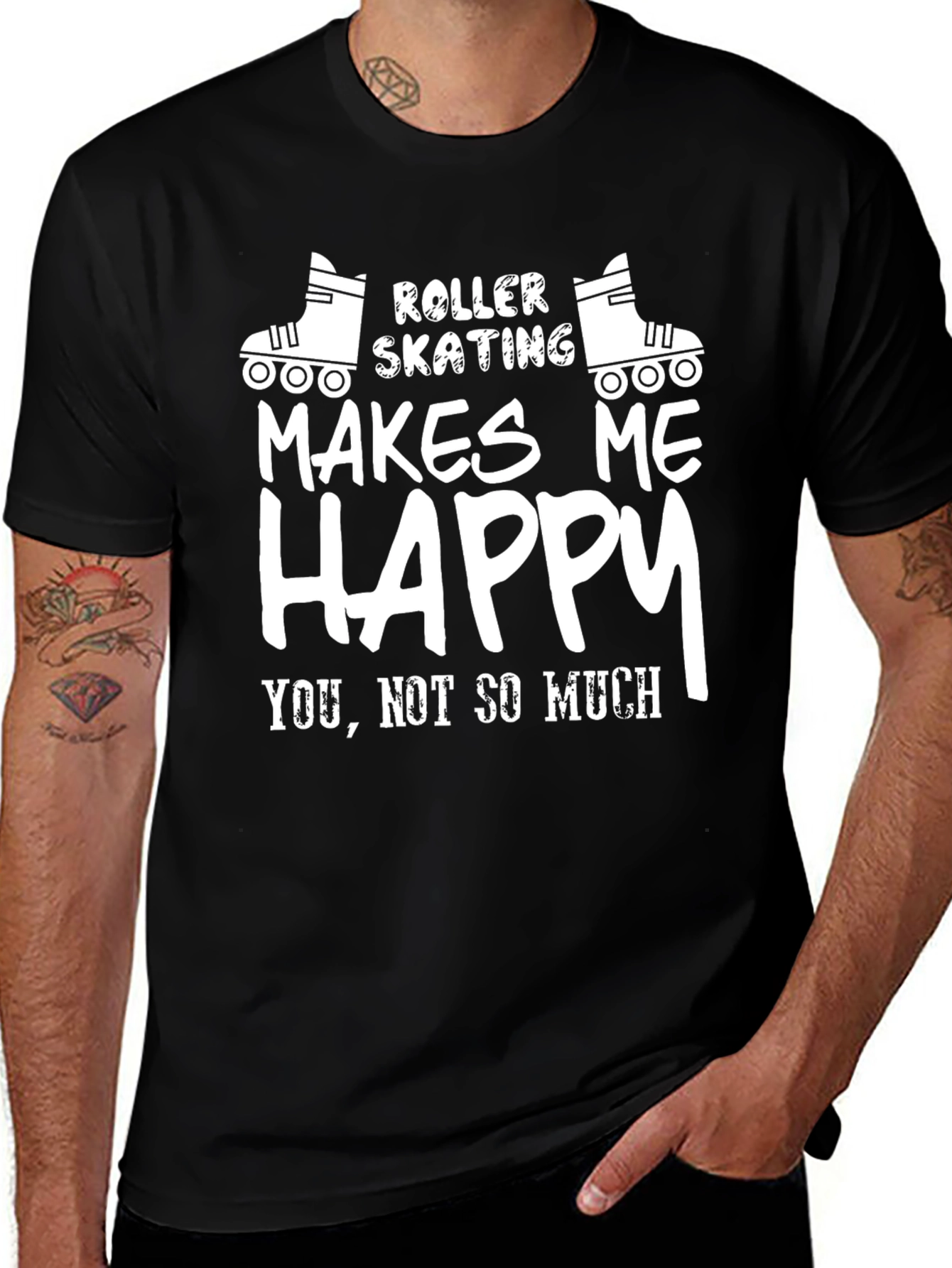 Roller Skating Makes Me Happy Graphic T-Shirt
