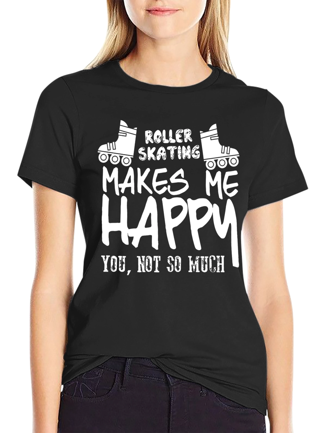 Roller Skating Makes Me Happy Graphic T-Shirt