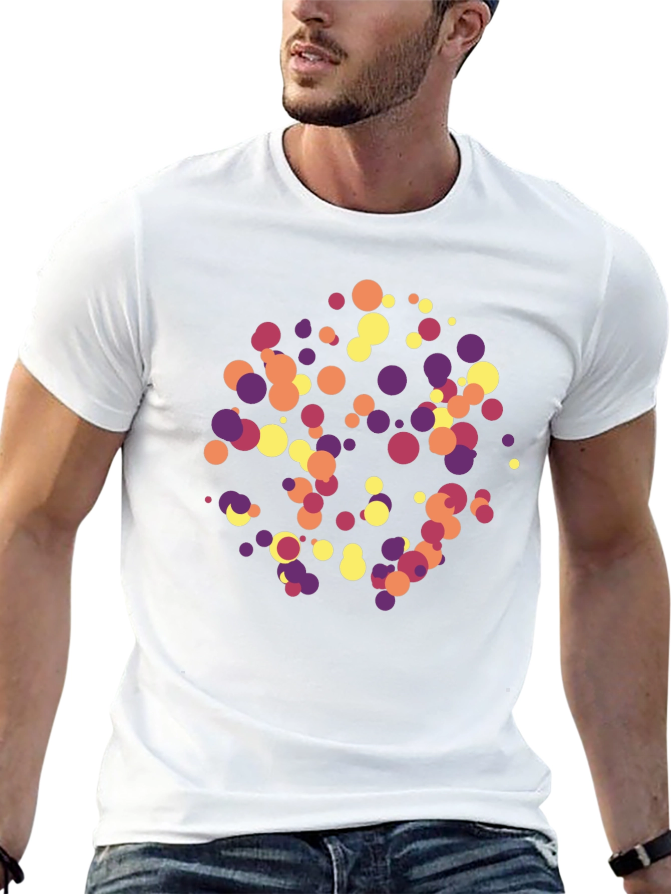 Abstract Dot Pattern Black T-Shirt