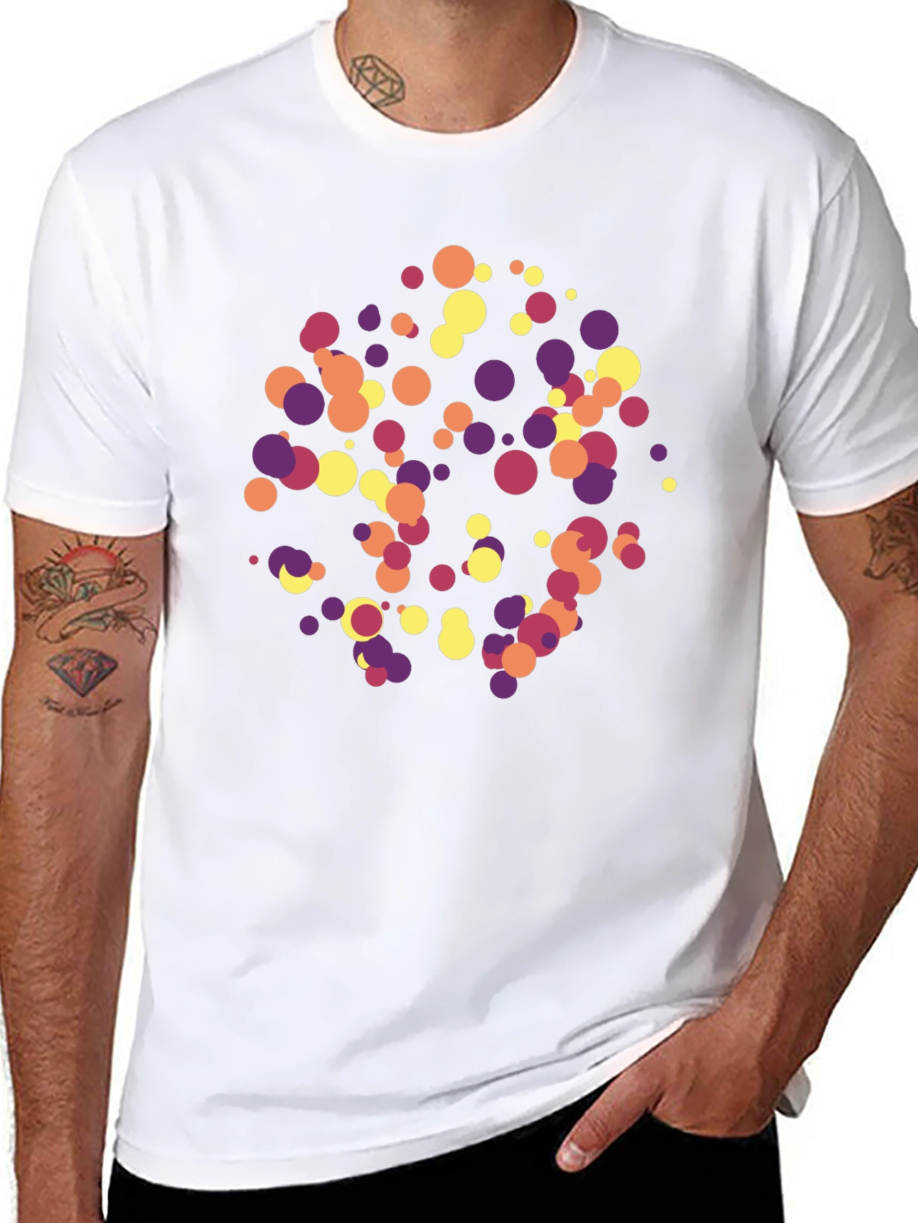 Abstract Dot Pattern Black T-Shirt