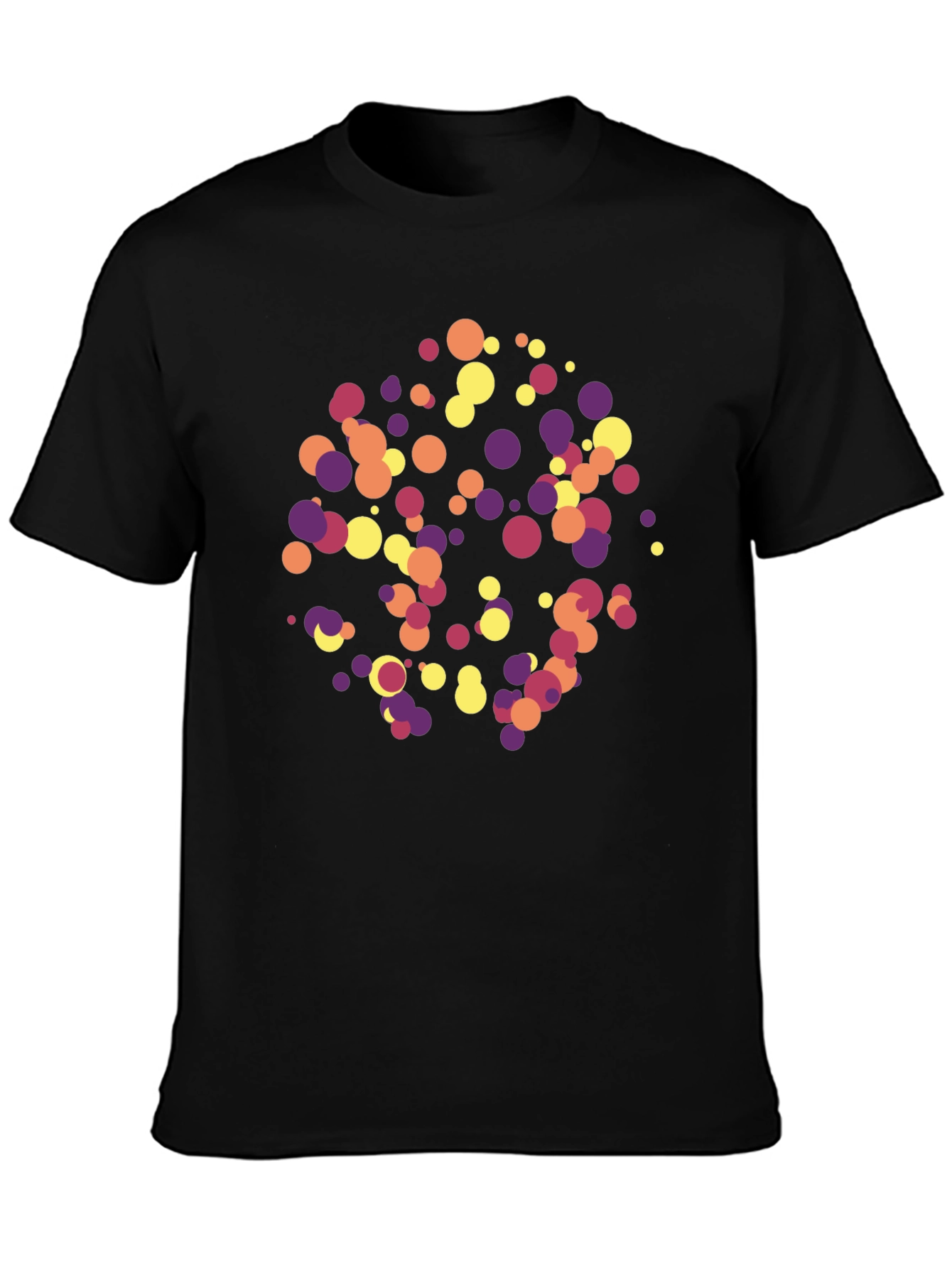 Abstract Dot Pattern Black T-Shirt