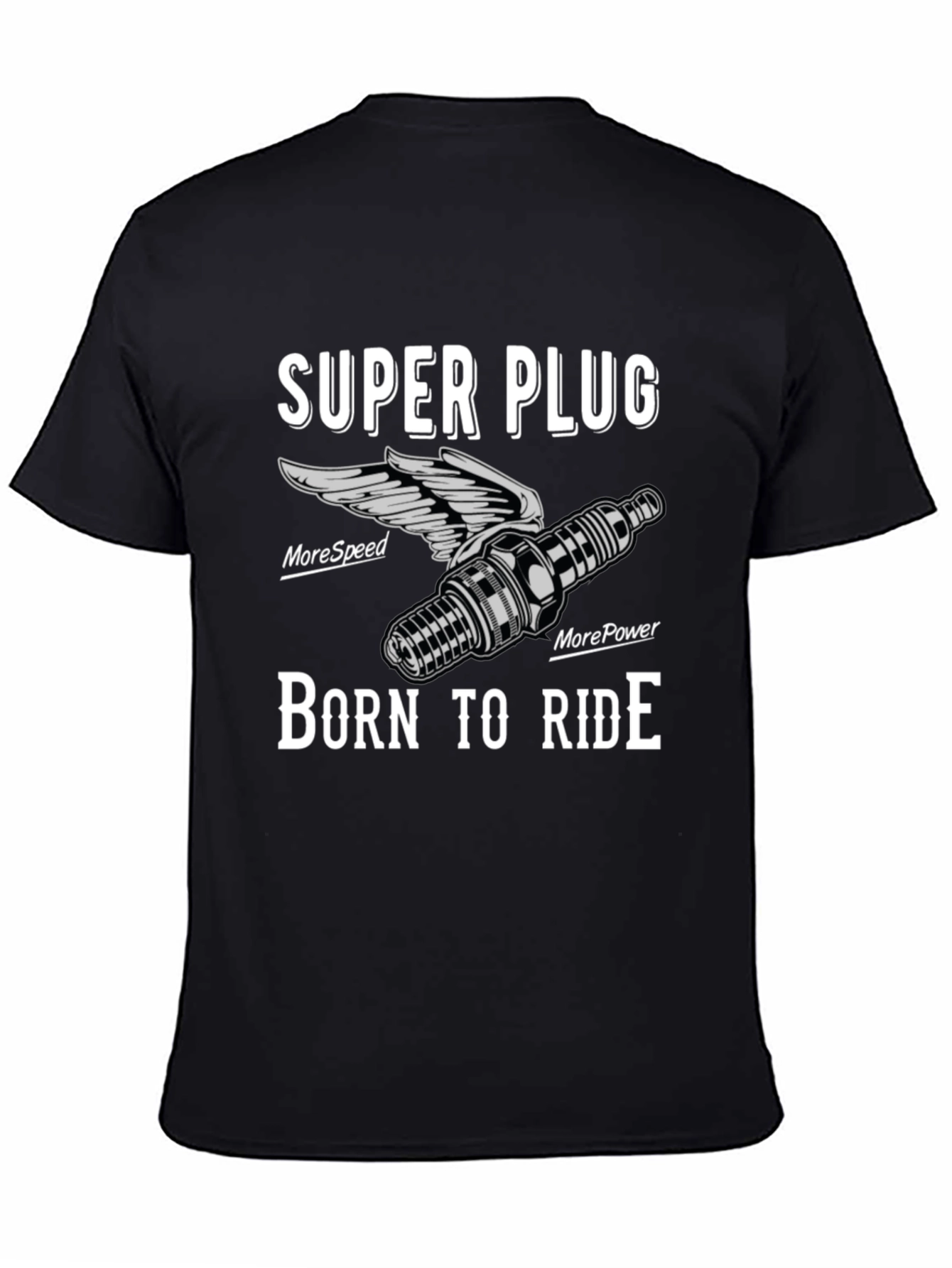Super Plug Born to Ride Black Graphic Tee