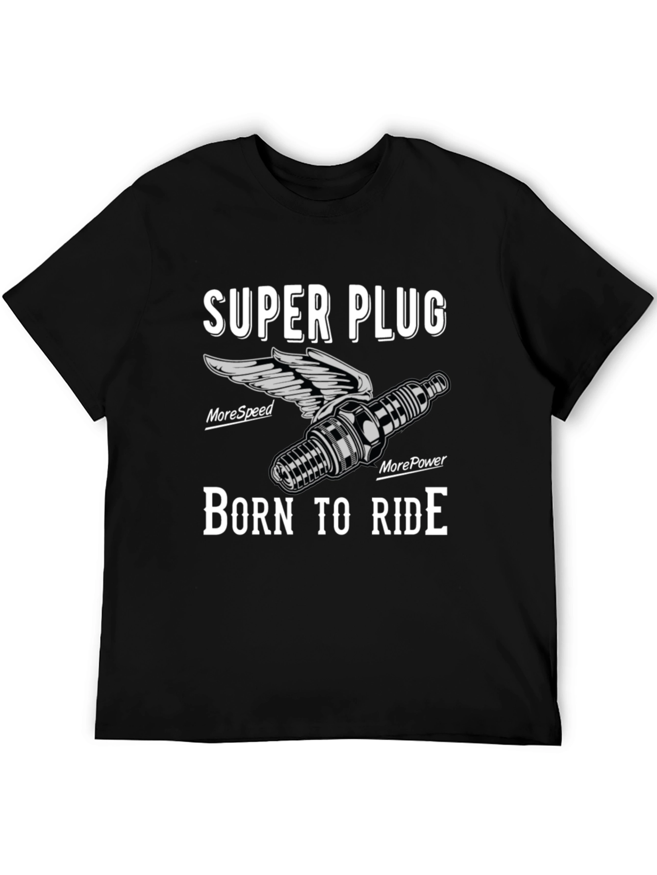 Super Plug Born to Ride Black Graphic Tee