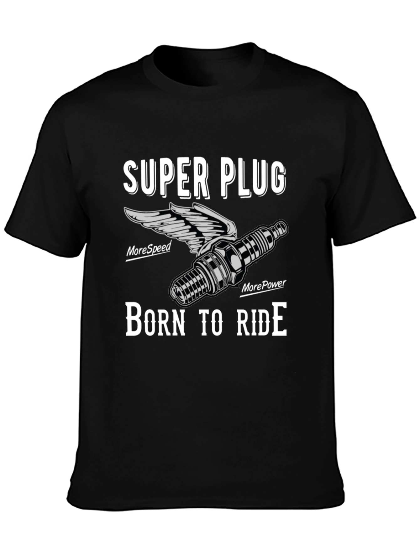 Super Plug Born to Ride Black Graphic Tee