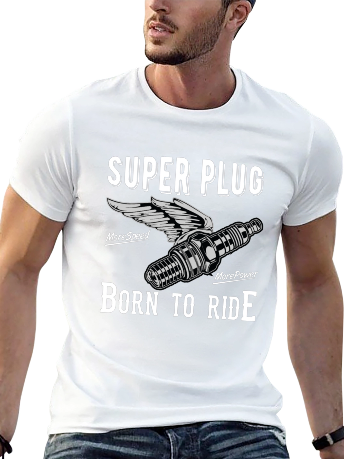 Super Plug Born to Ride Black Graphic Tee