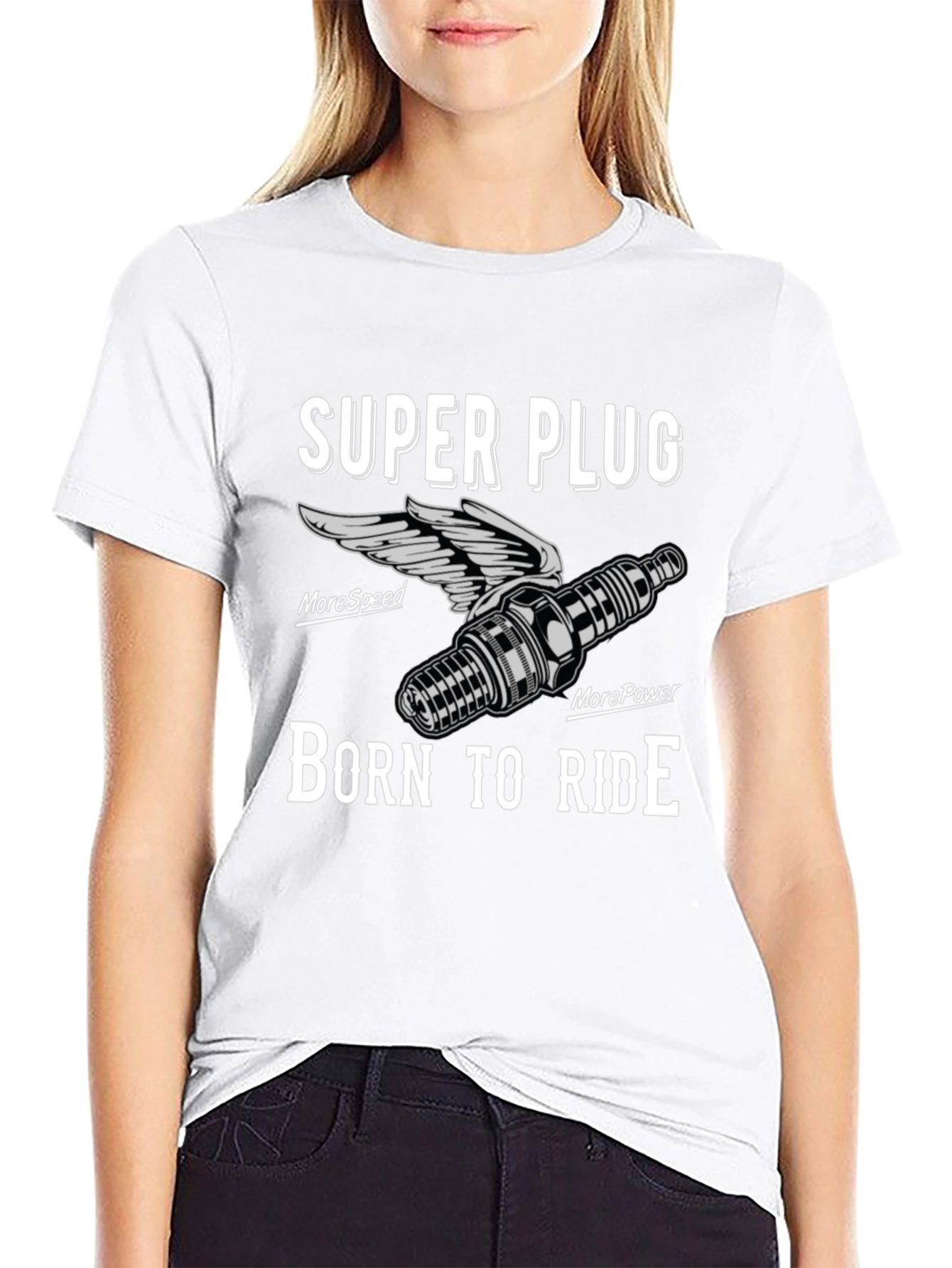Super Plug Born to Ride Black Graphic Tee