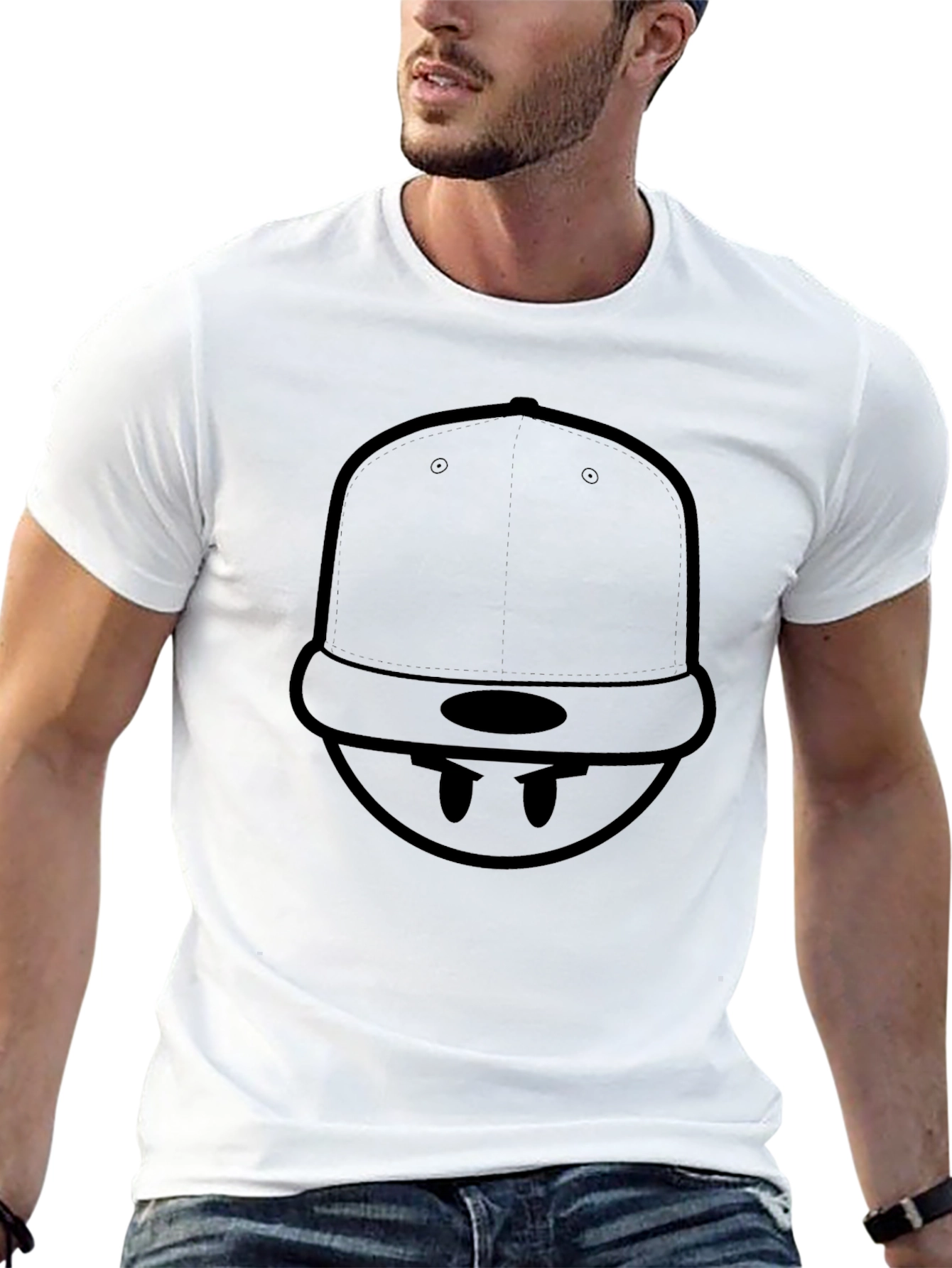Cool Graphic Tee - Minimalist Hat Dude