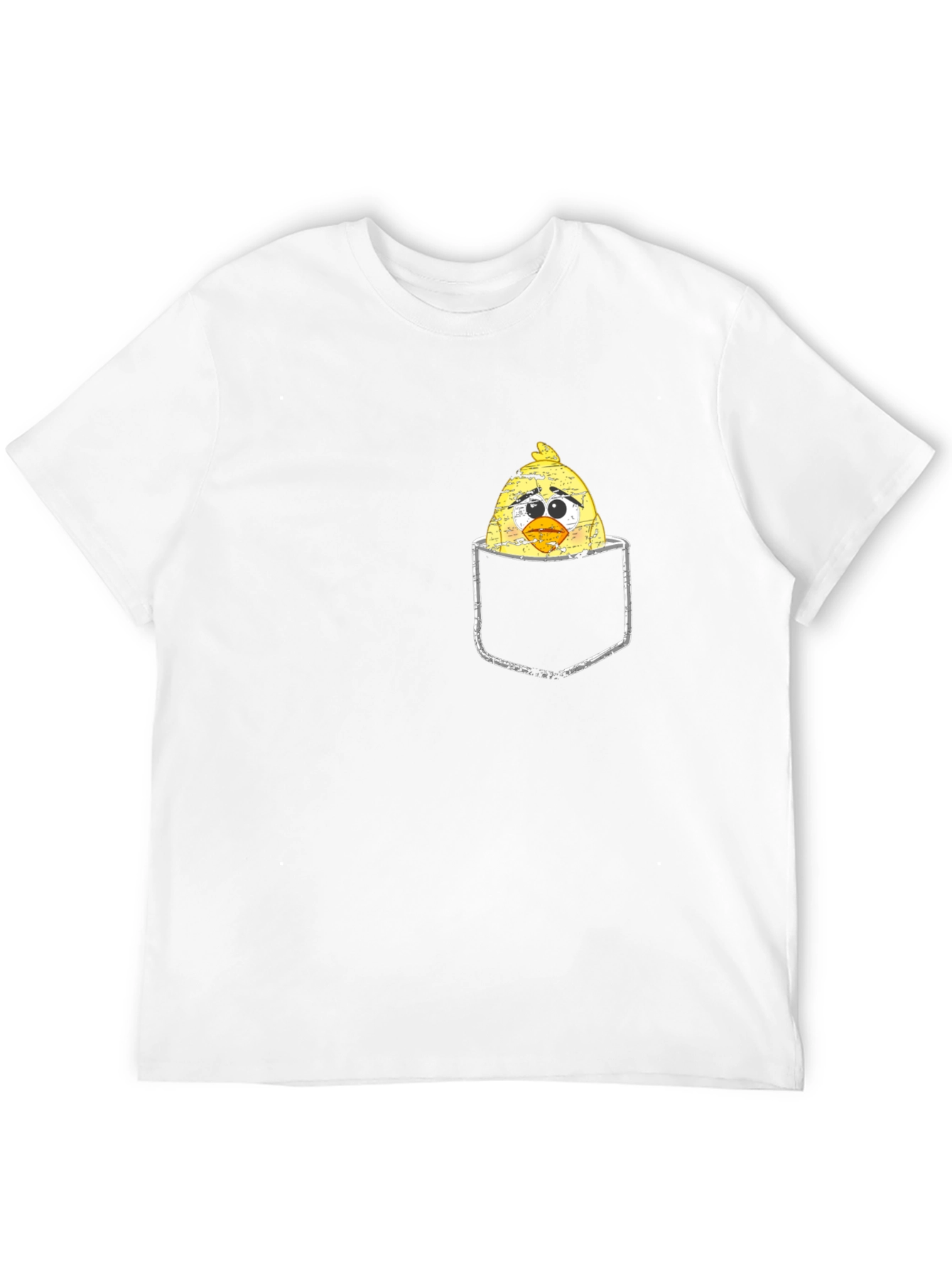 Sad Chick in Pocket Graphic T-Shirt