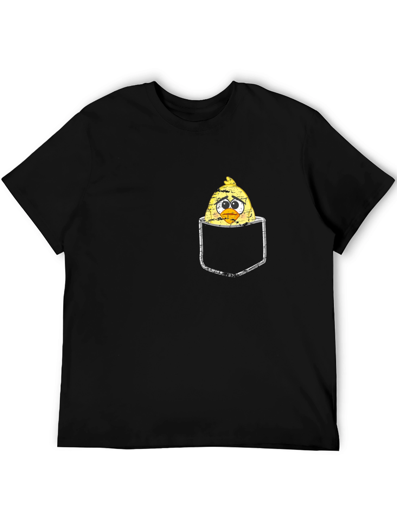 Sad Chick in Pocket Graphic T-Shirt