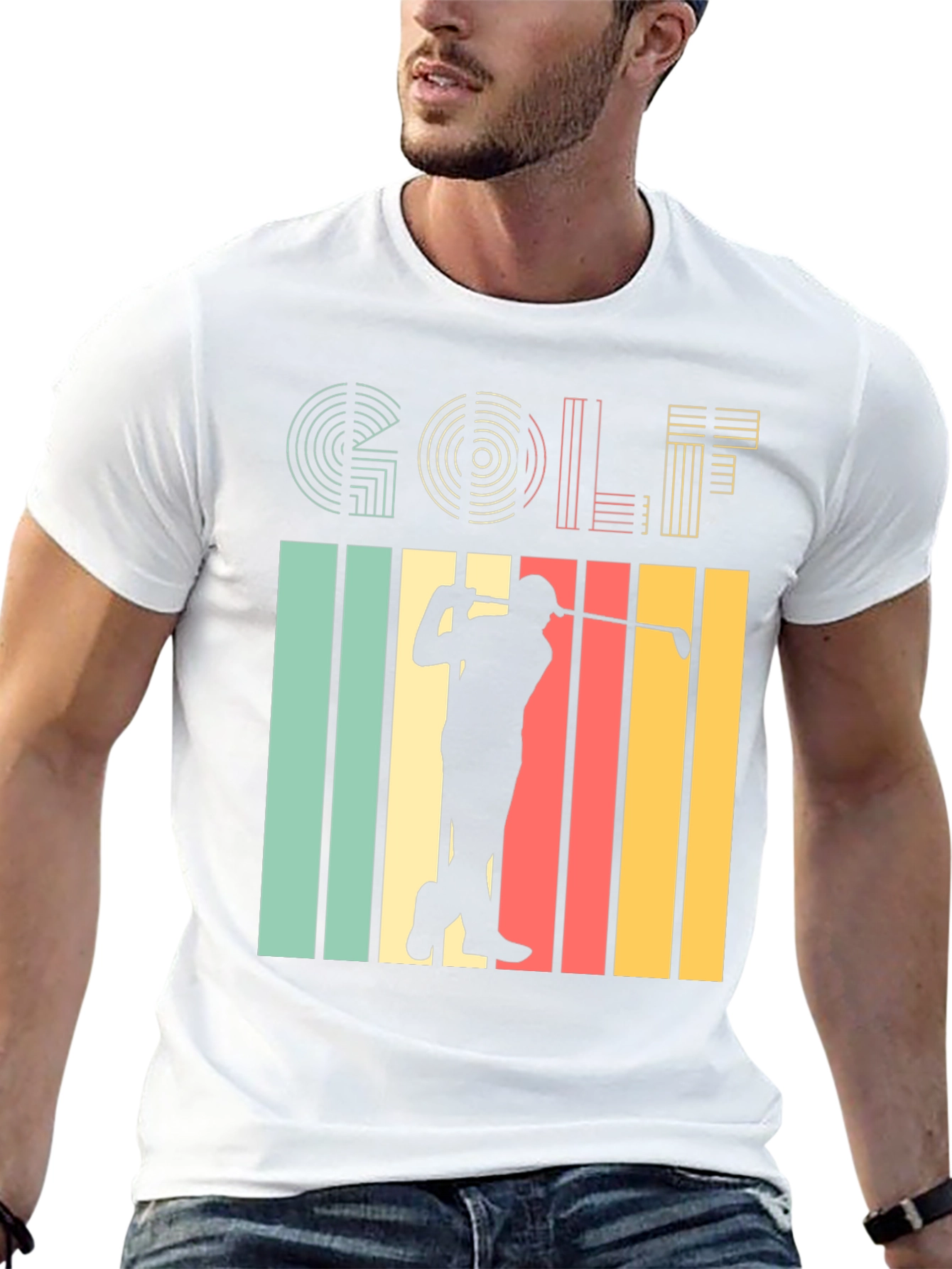 Retro Golf T-Shirt - Golfer Silhouette Tee