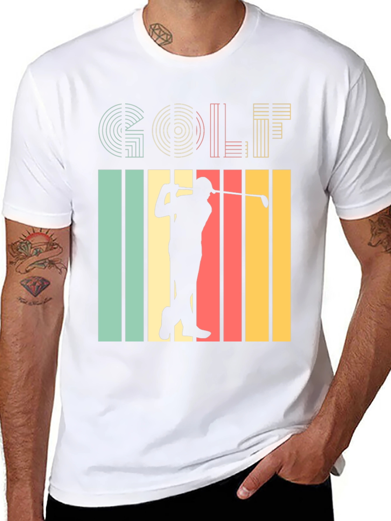 Retro Golf T-Shirt - Golfer Silhouette Tee
