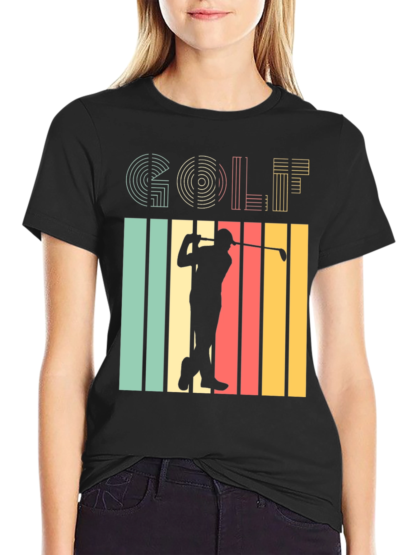 Retro Golf T-Shirt - Golfer Silhouette Tee
