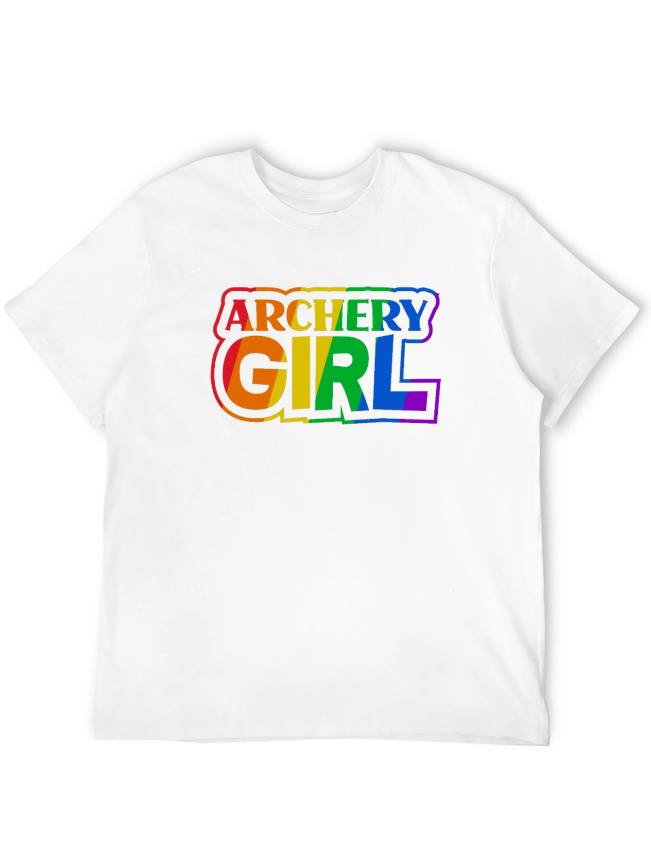 Archery Girl Pride T-Shirt - Rainbow Graphic Tee