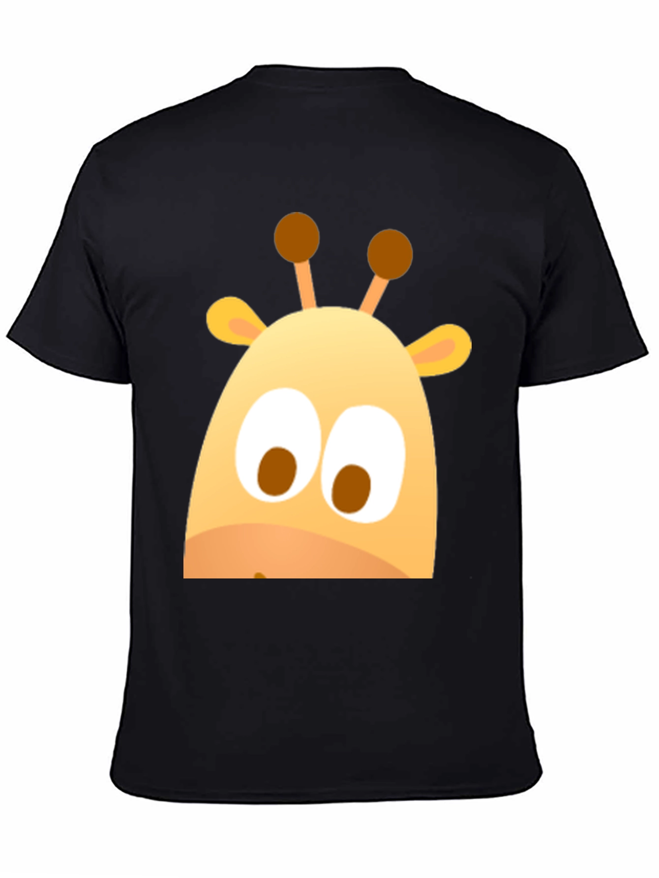 Cute Giraffe Graphic Black T-Shirt