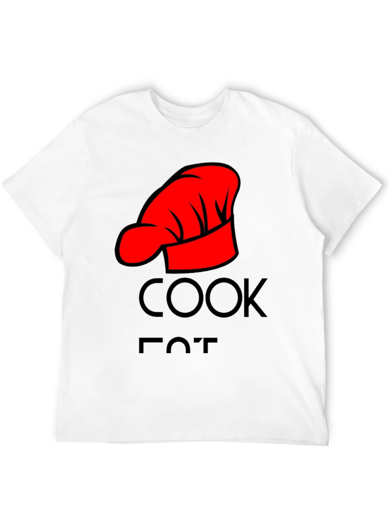 Cook Hat Graphic Tee - Black Cotton Comfort