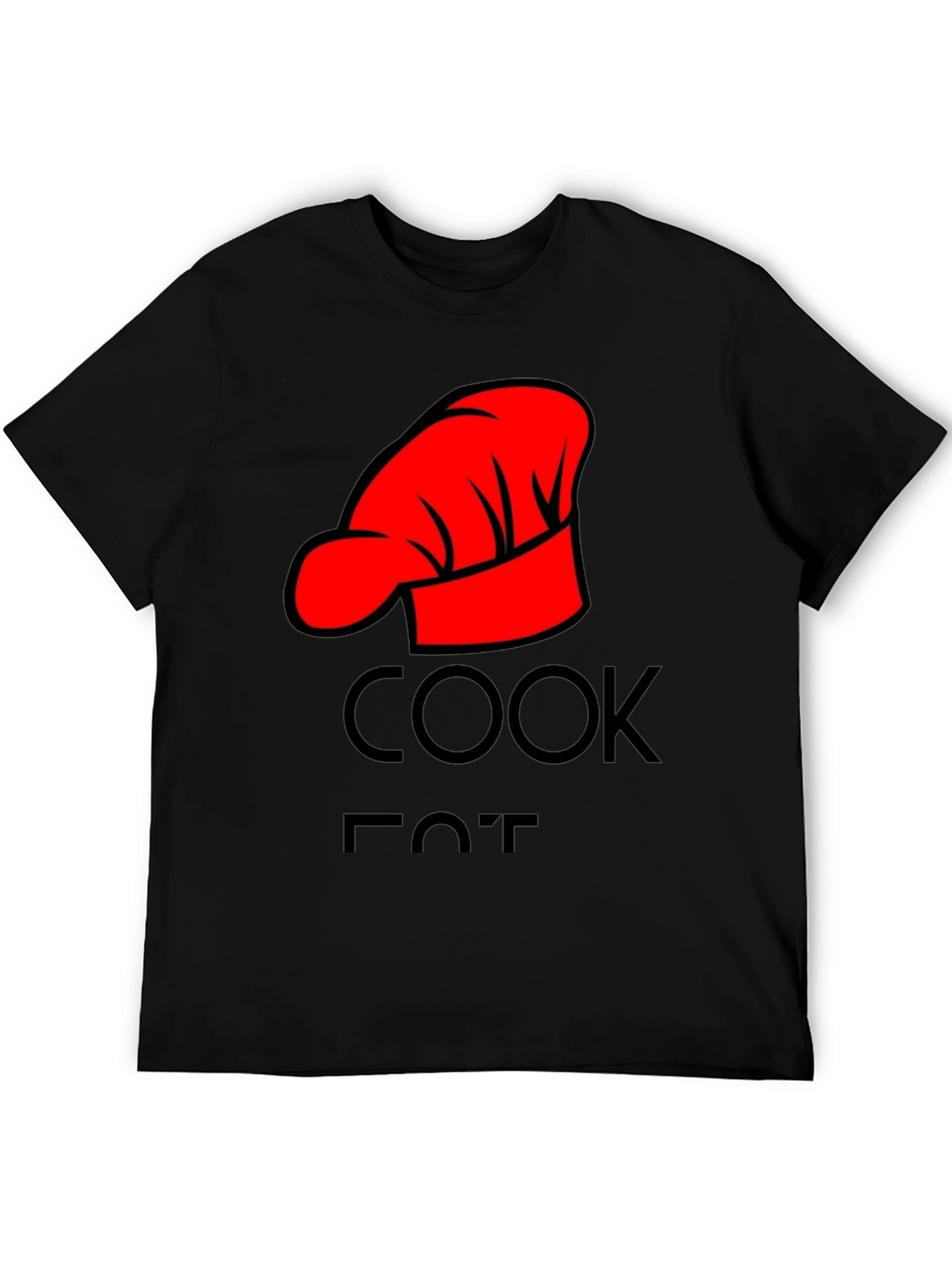 Cook Hat Graphic Tee - Black Cotton Comfort