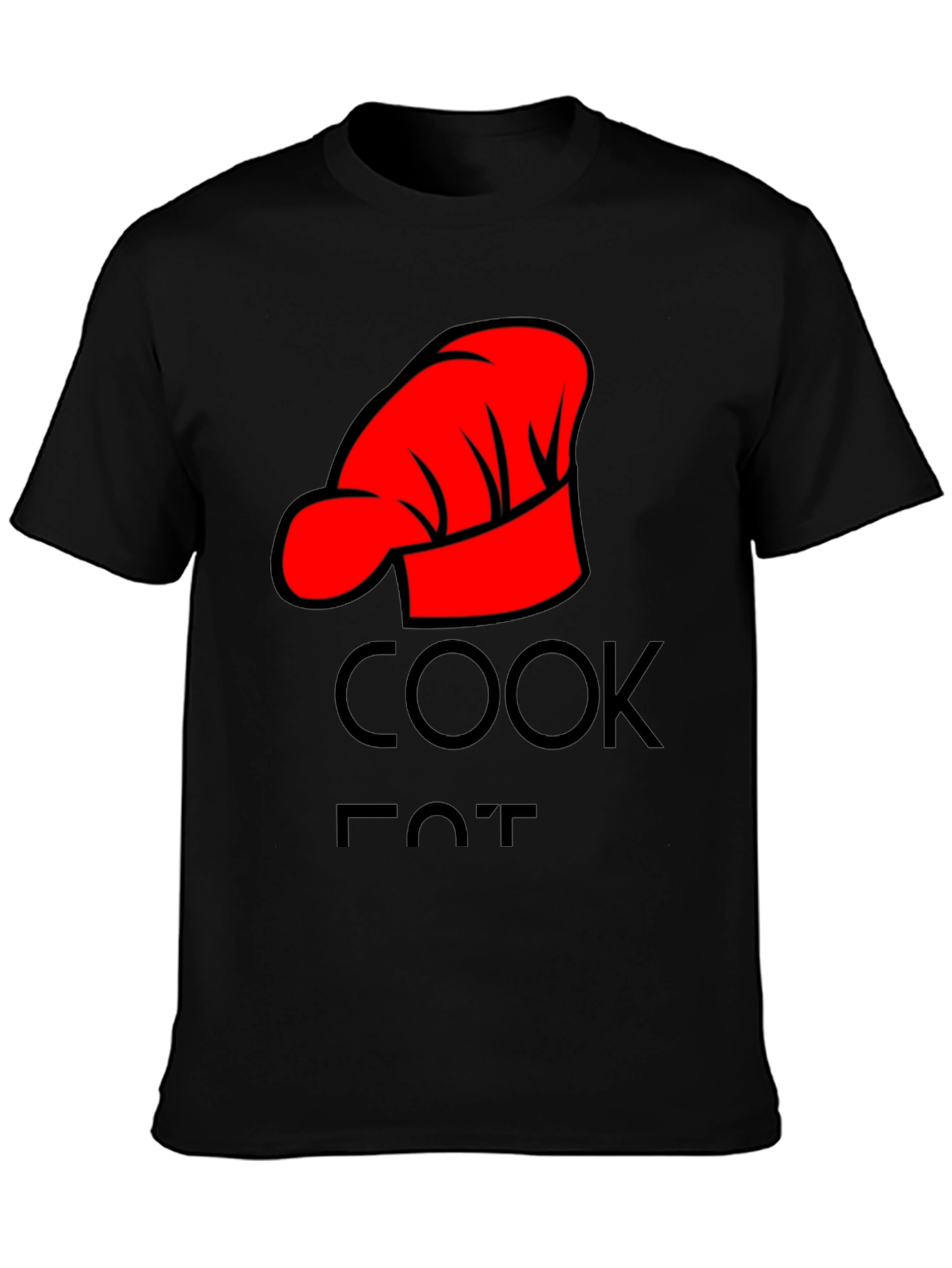 Cook Hat Graphic Tee - Black Cotton Comfort
