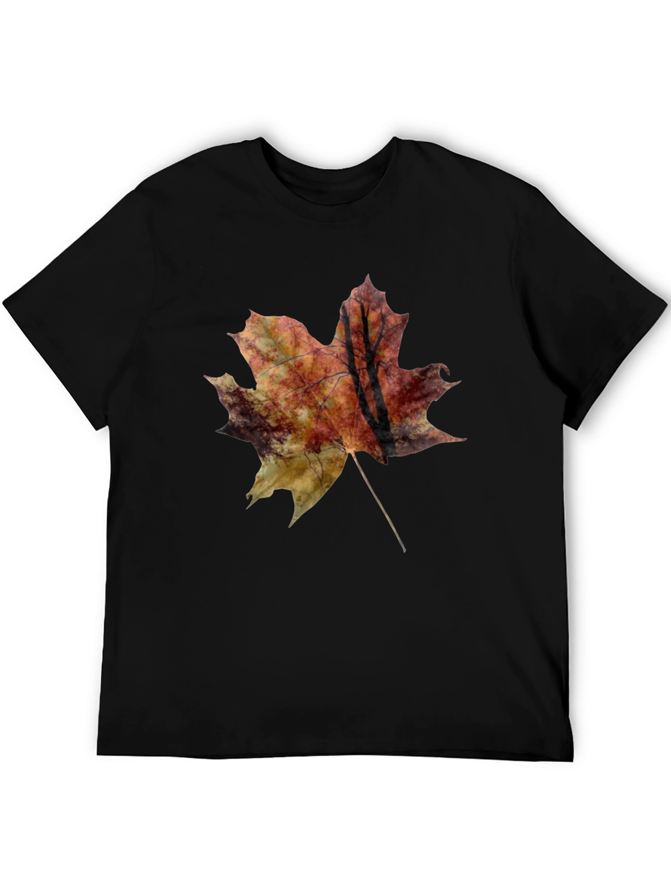 Autumn Leaf Graphic Tee - Unisex Black T-Shirt