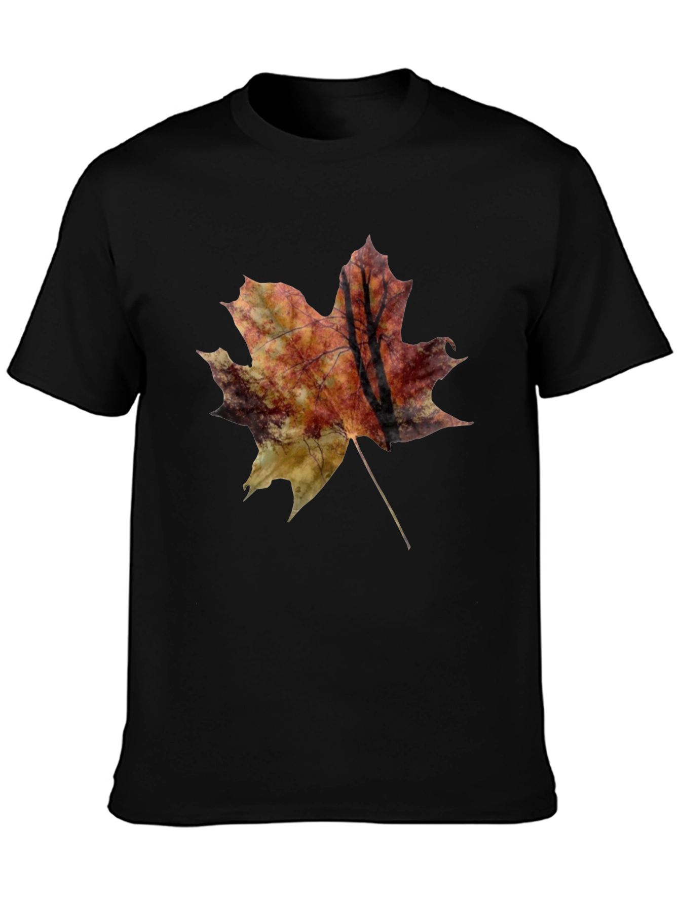 Autumn Leaf Graphic Tee - Unisex Black T-Shirt