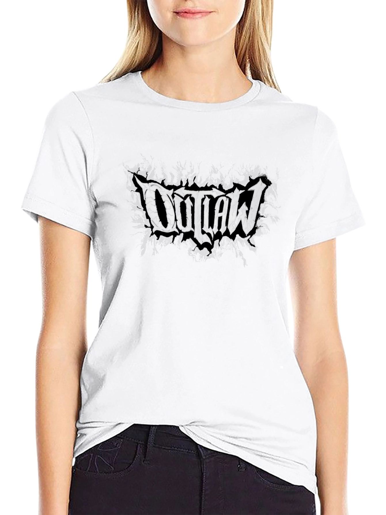 Outlaw Graphic Print Black T-Shirt