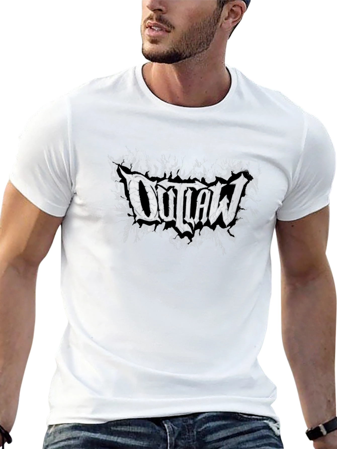 Outlaw Graphic Print Black T-Shirt