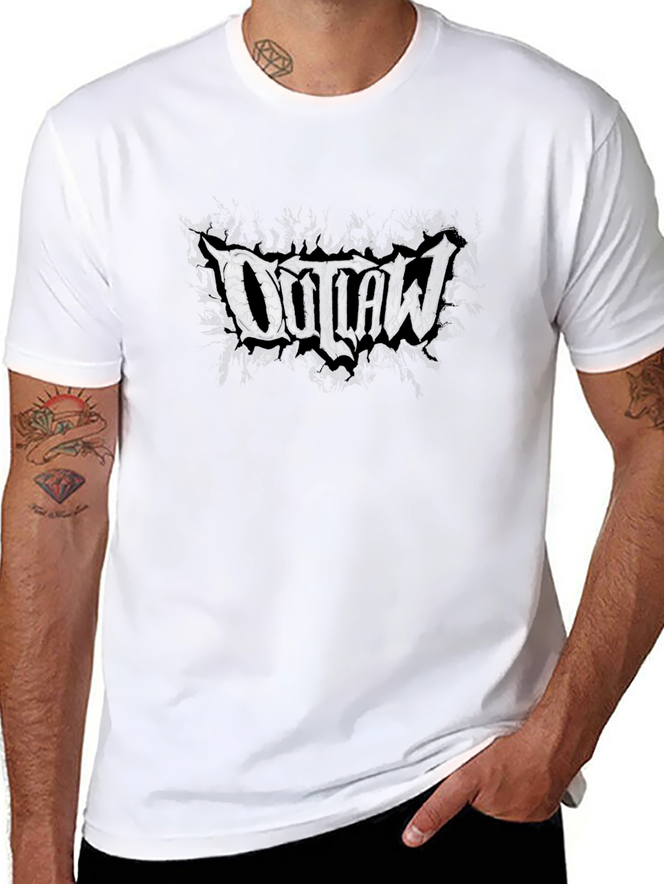 Outlaw Graphic Print Black T-Shirt