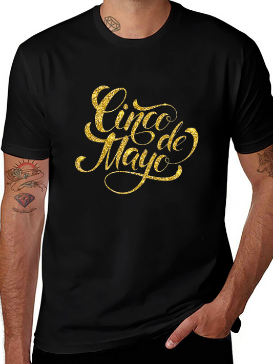 Cinco de Mayo Gold Glitter Graphic Tee