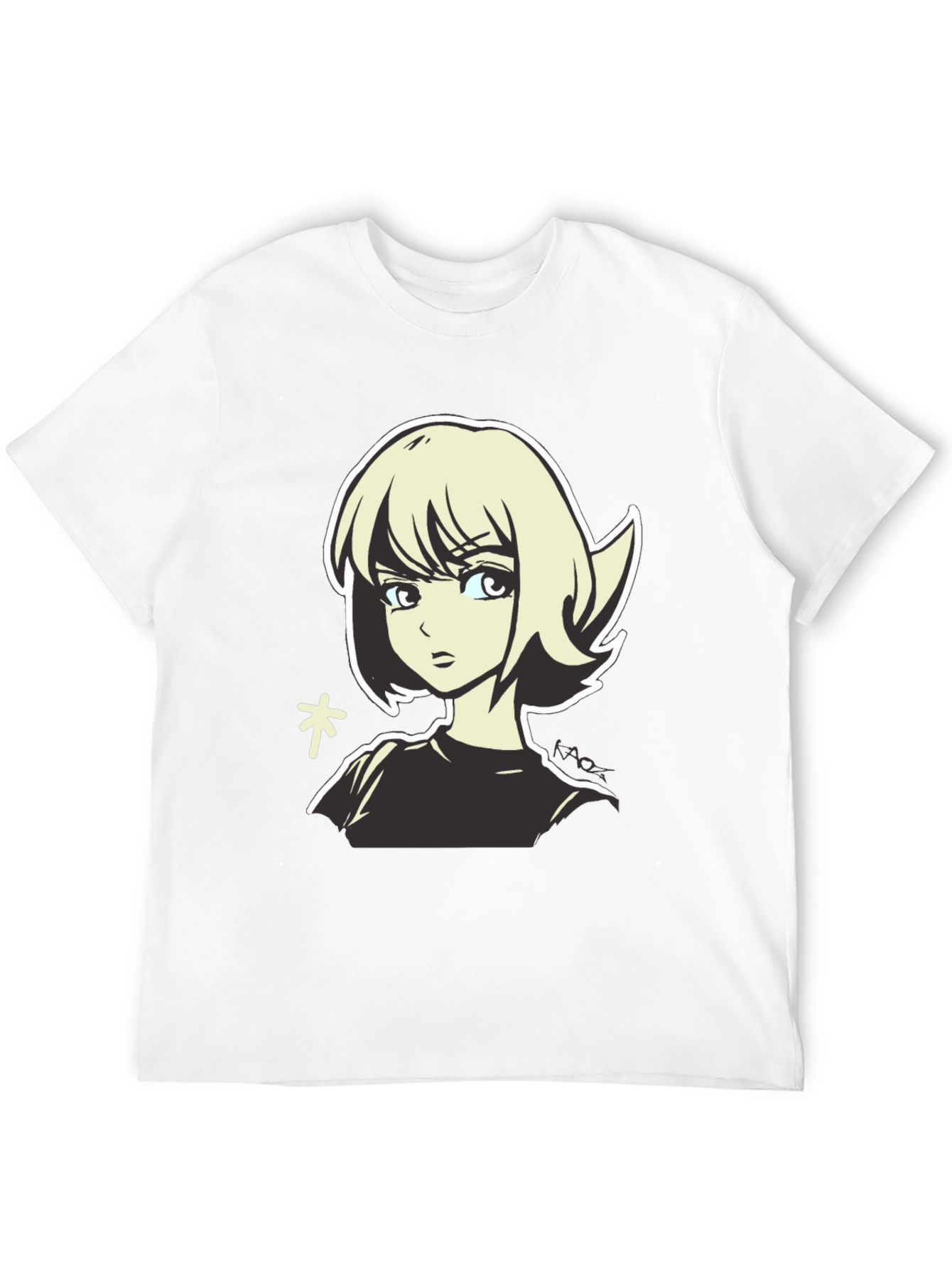 Anime Girl Graphic Tee - Casual Black T-Shirt