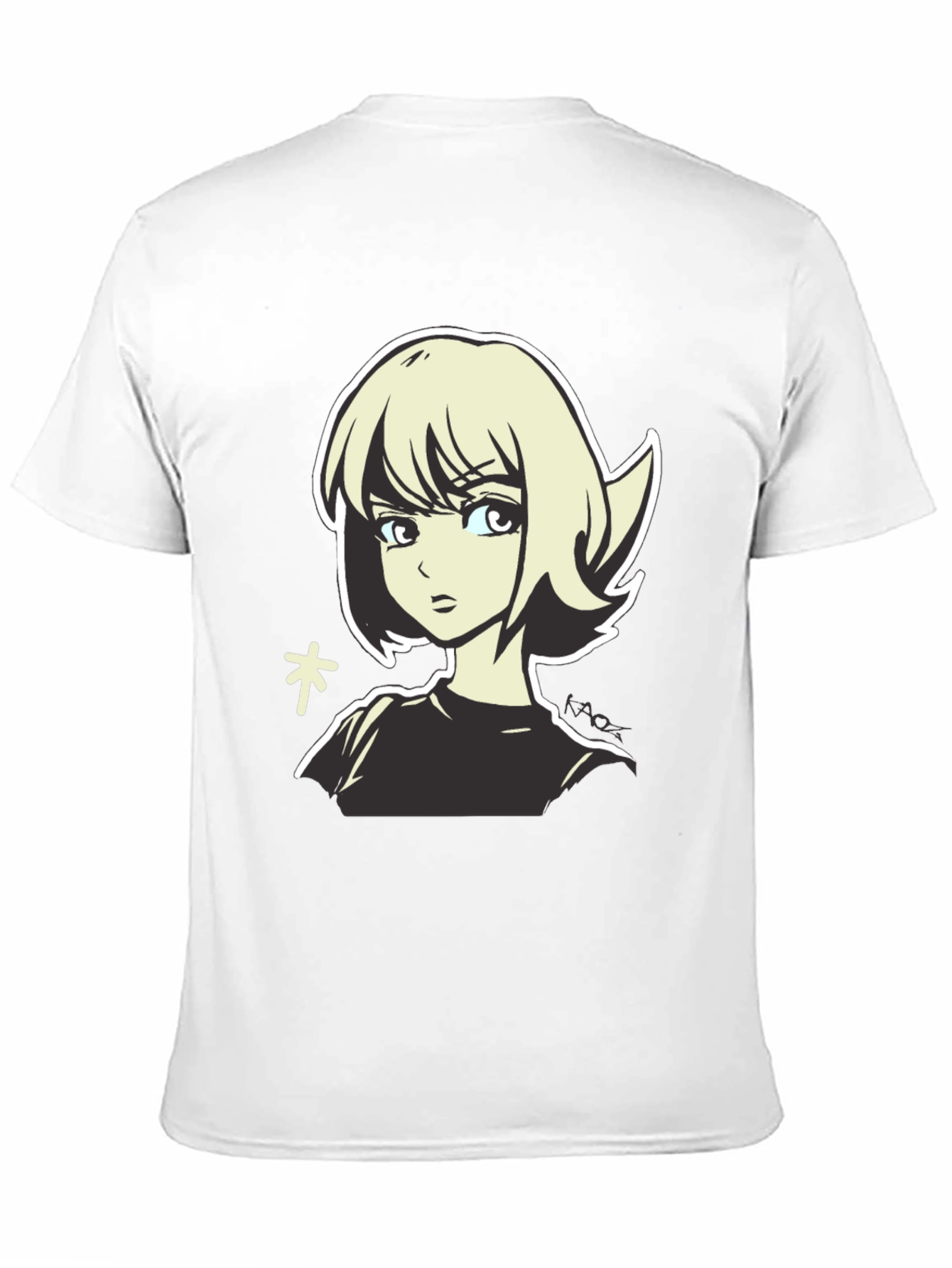 Anime Girl Graphic Tee - Casual Black T-Shirt