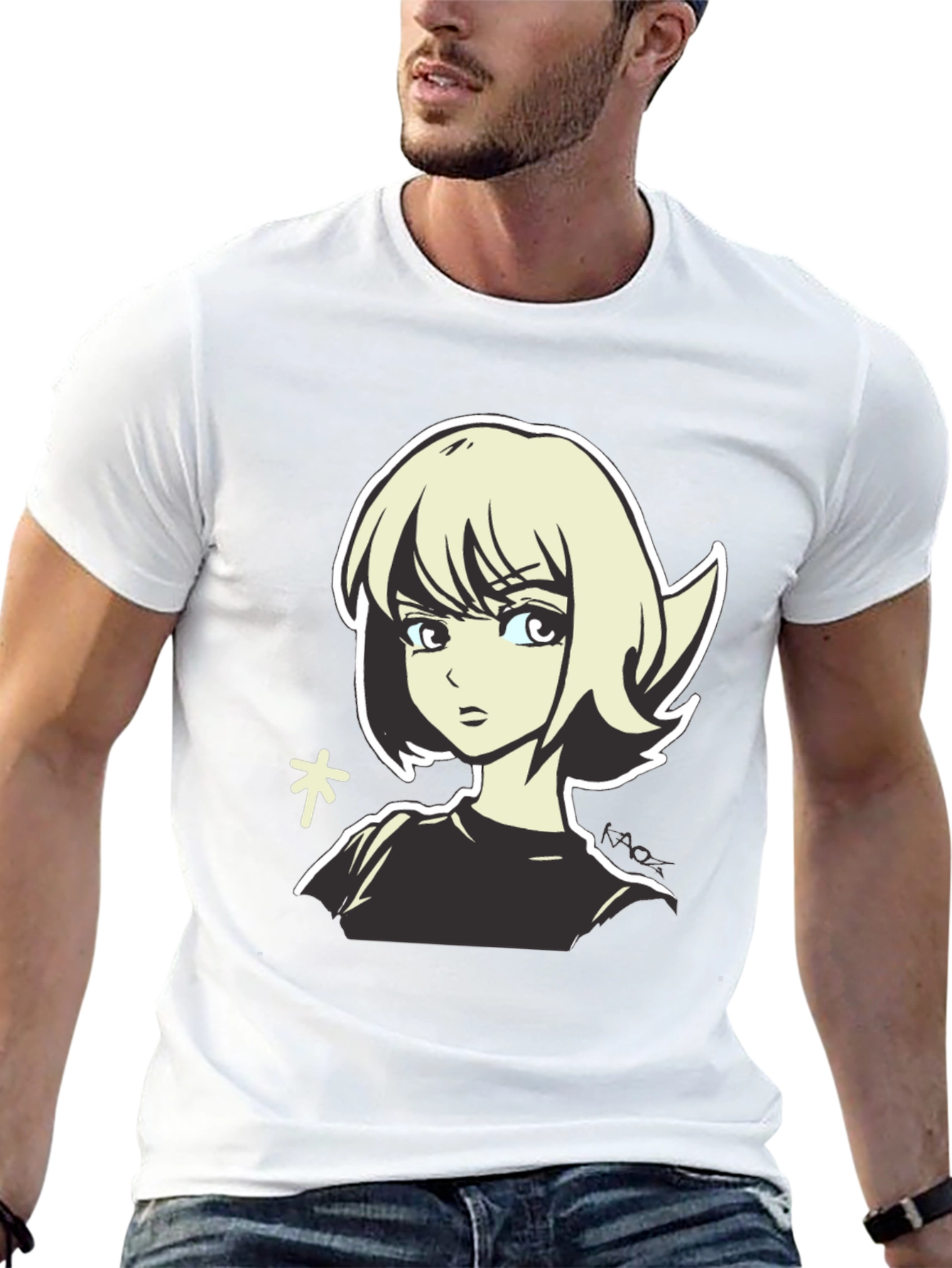Anime Girl Graphic Tee - Casual Black T-Shirt