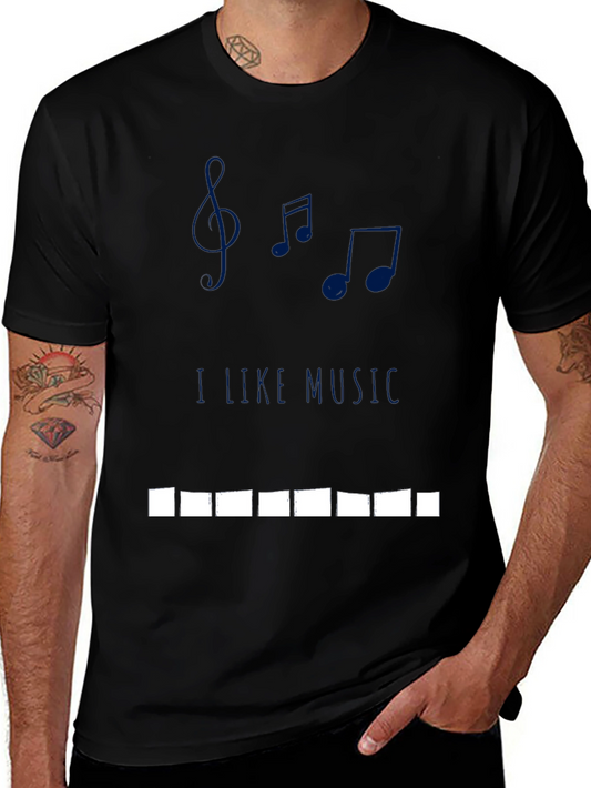 I Like Music Black Graphic Tee