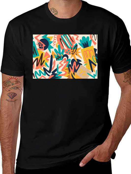Abstract Graphic Print Black T-Shirt